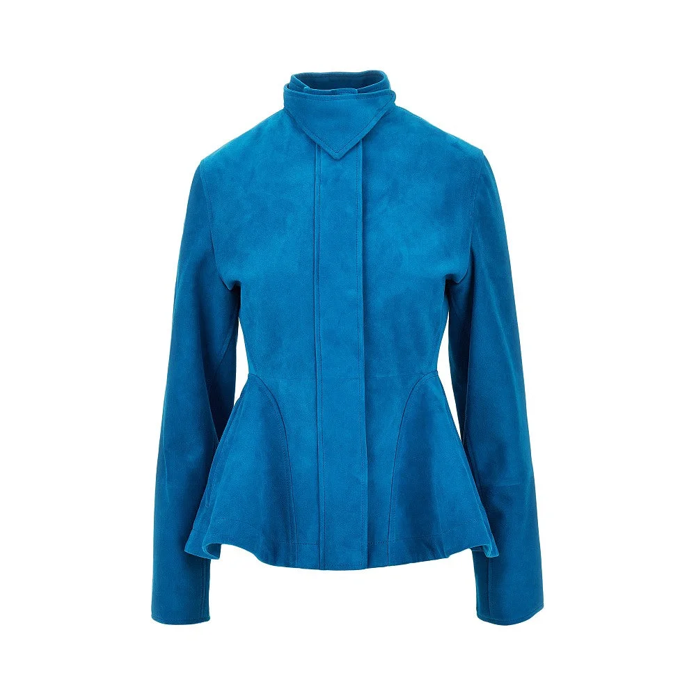 SUEDE LEATHER PEPLUM JACKET - 1