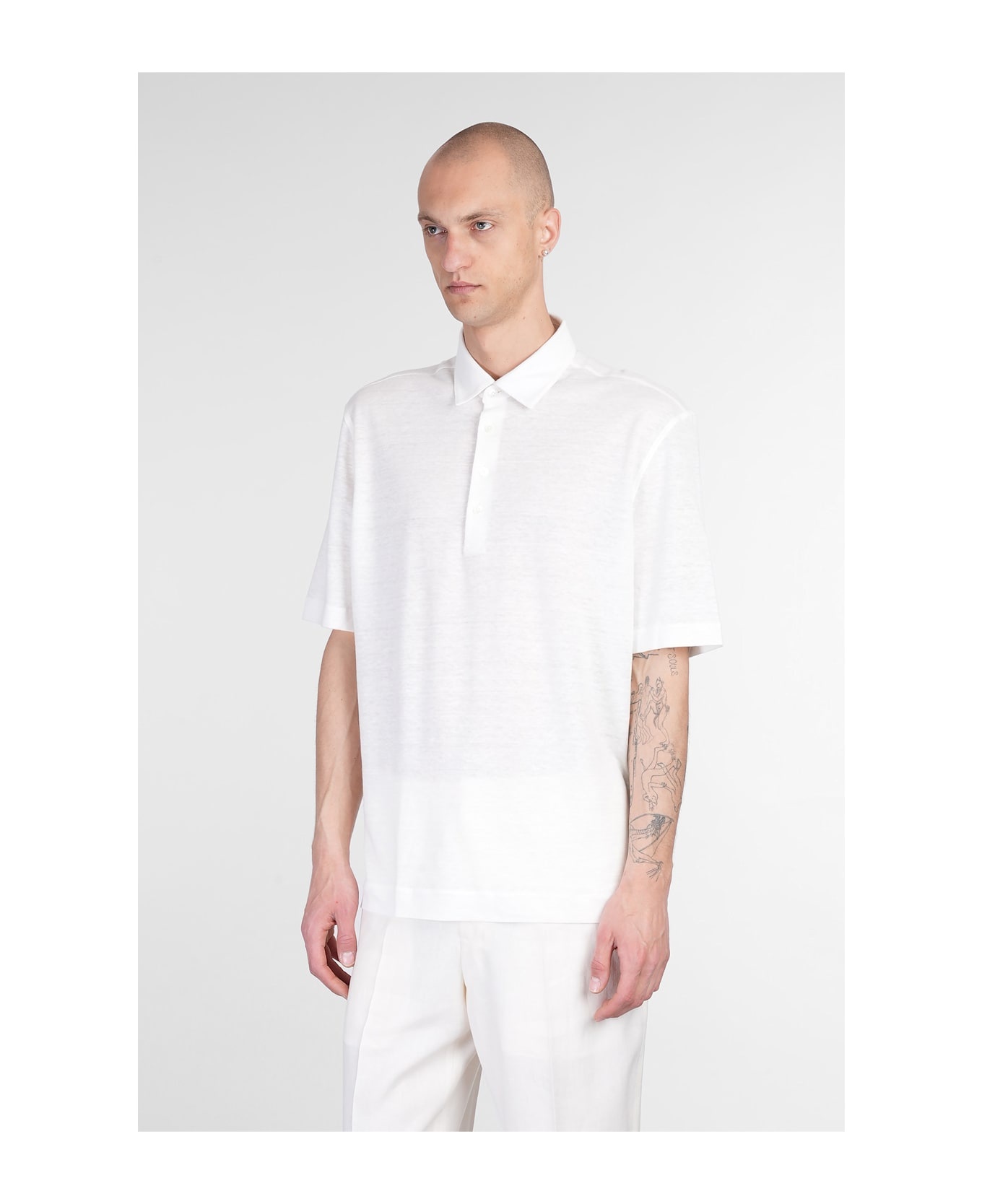 Polo In Beige Linen - 4