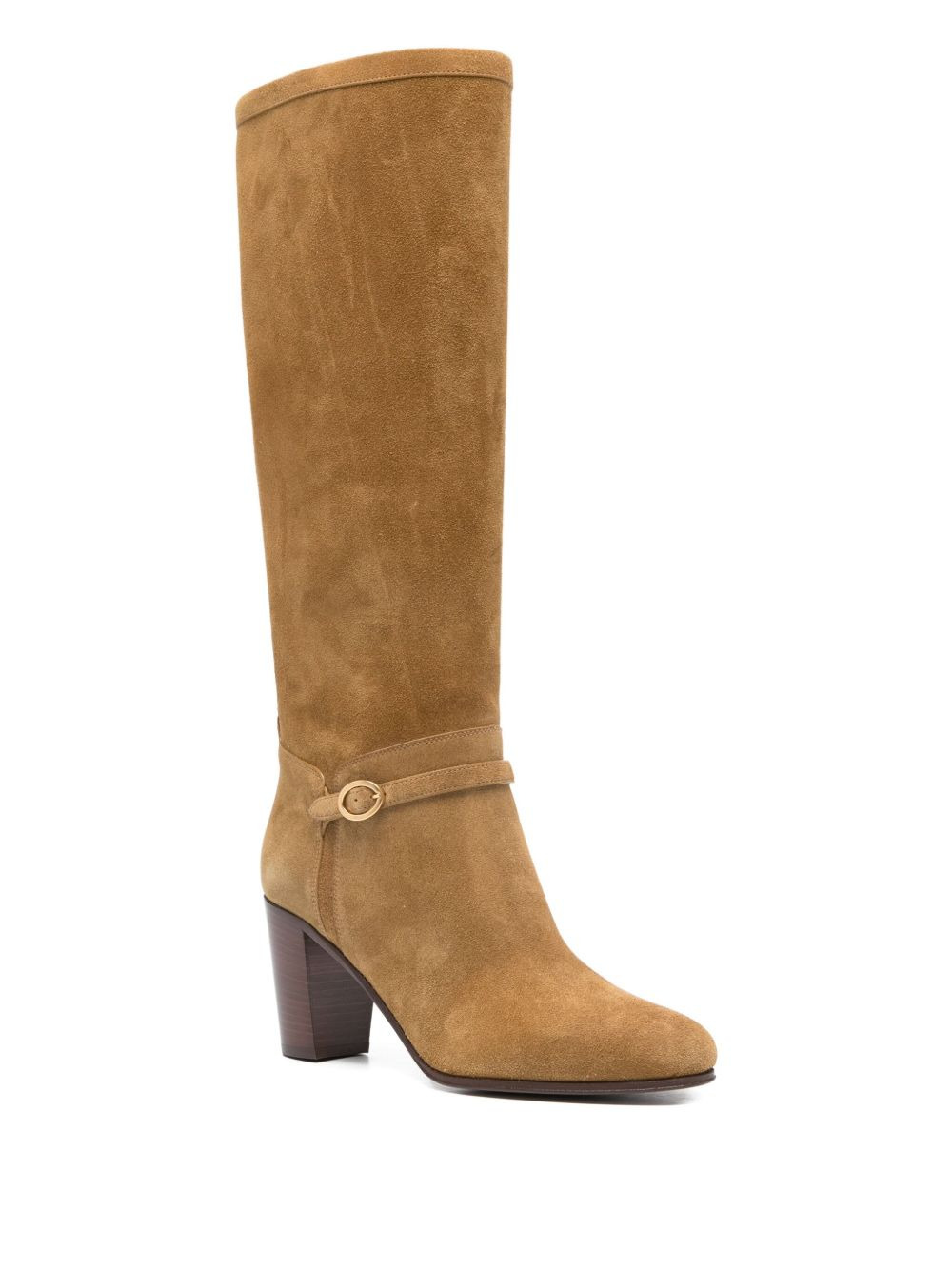 buckle-strap suede boots - 2