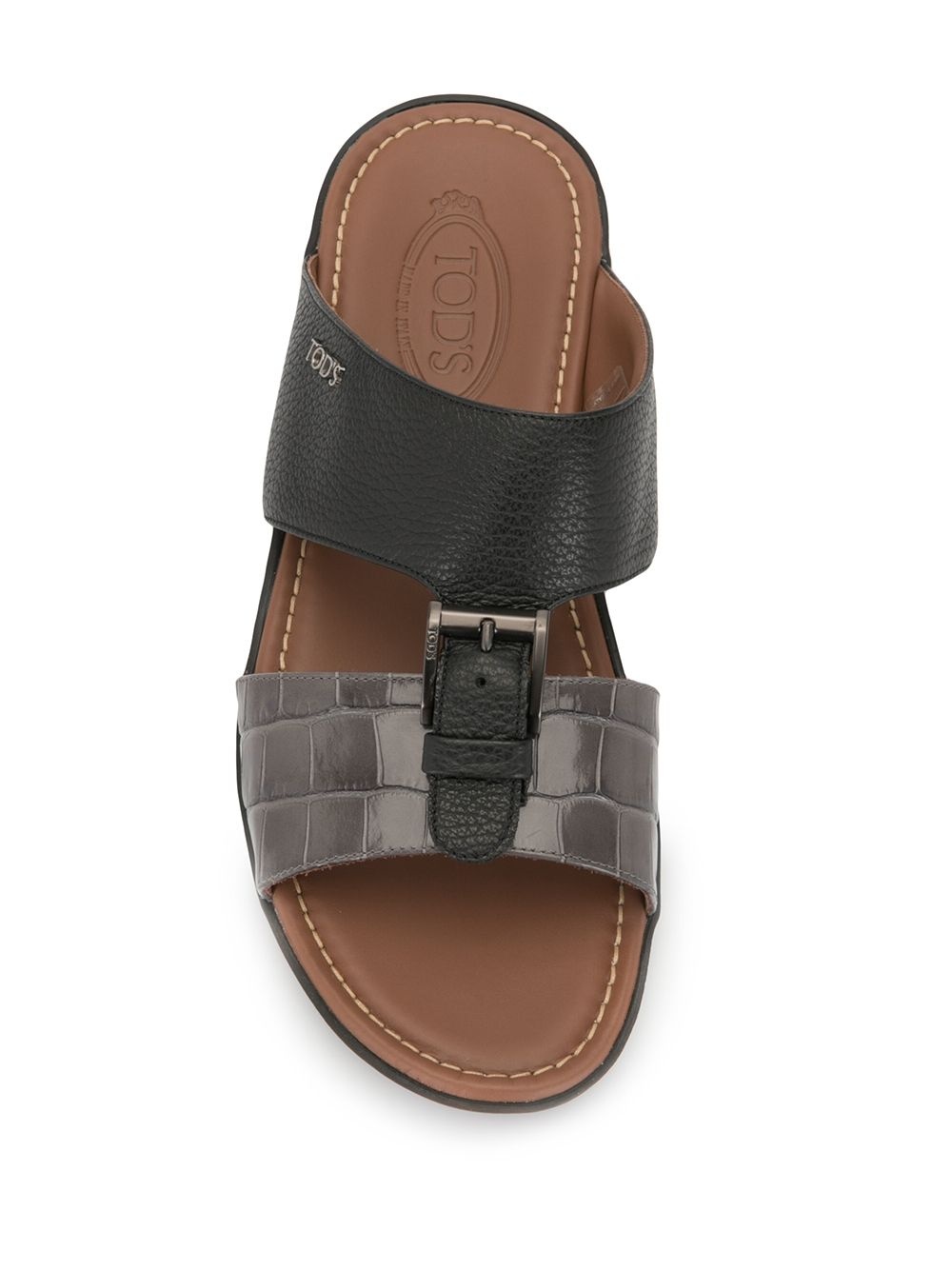 two-tone leather sandals - 4