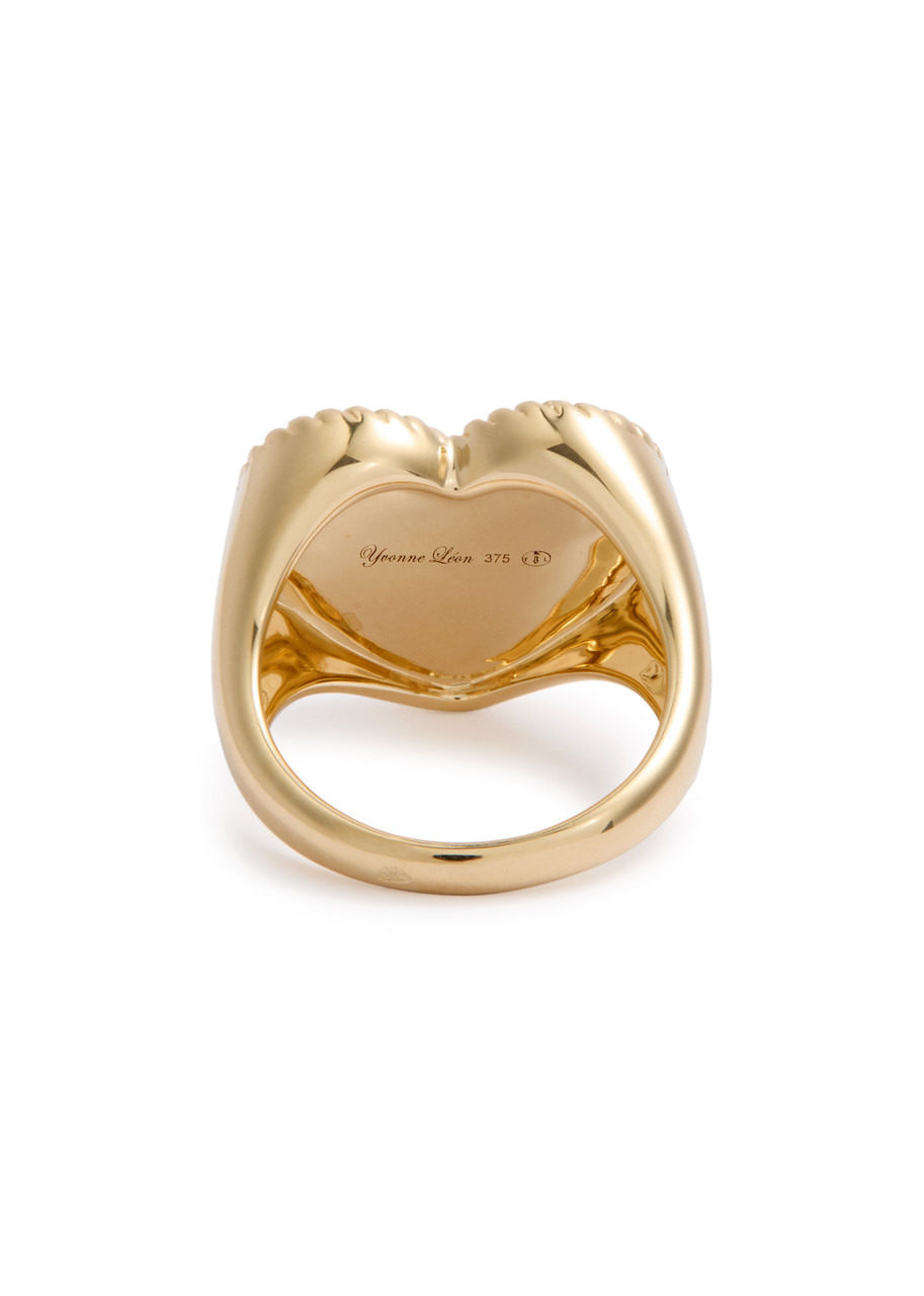 Yvonne Leon Chevalière Coeur 9kt Gold Ring - 4