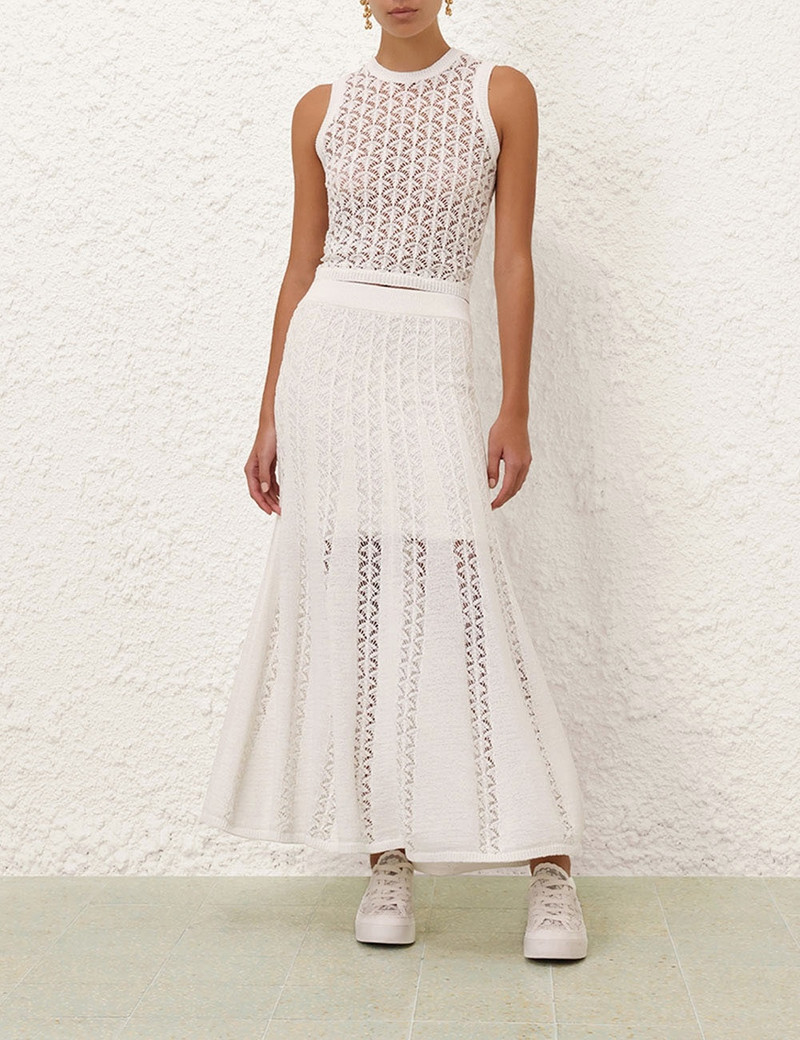 Zimmermann WYLIE FLARED KNIT SKIRT outlook