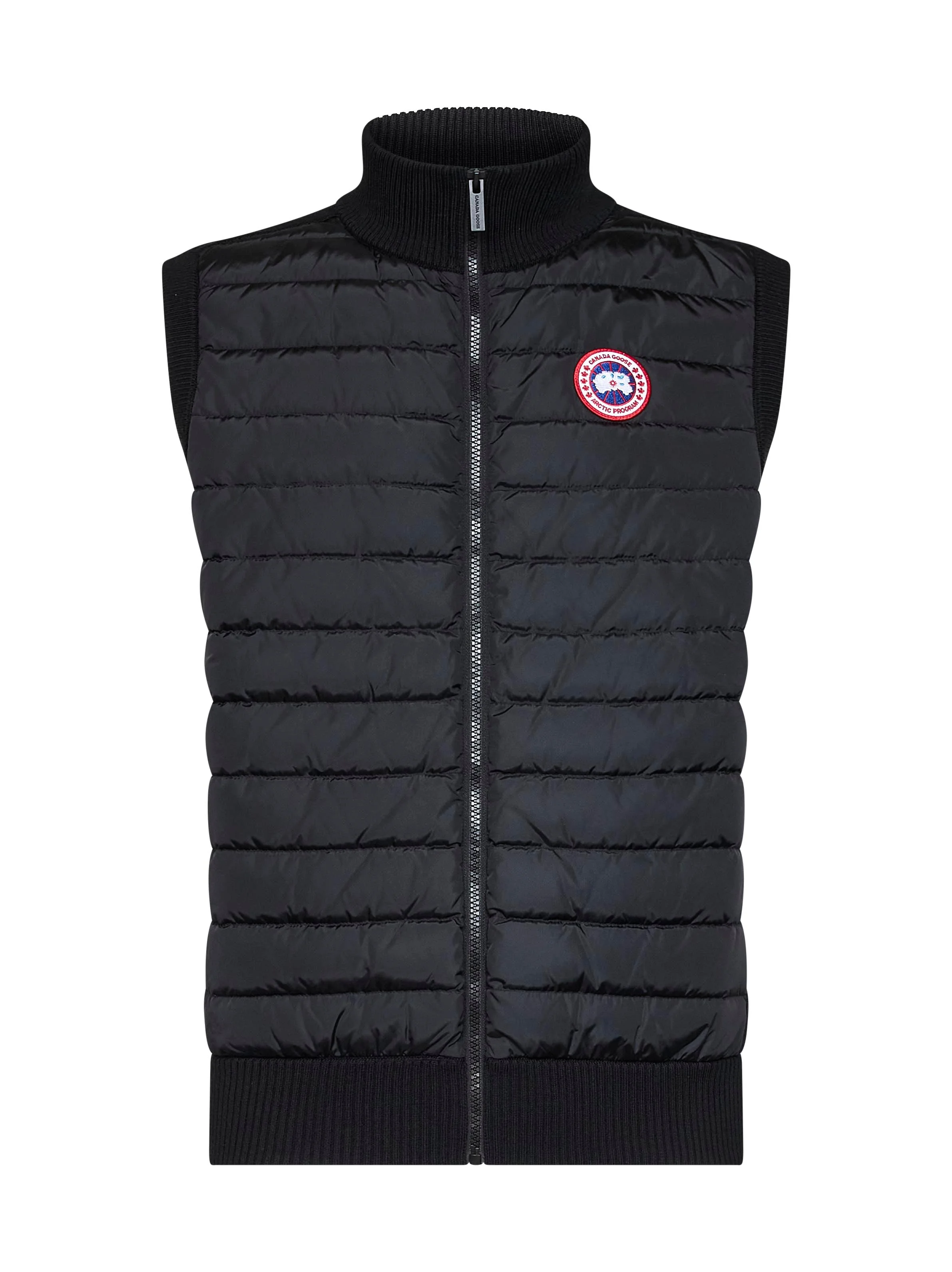 Black HyBridge knit sleeveless jacket - 1