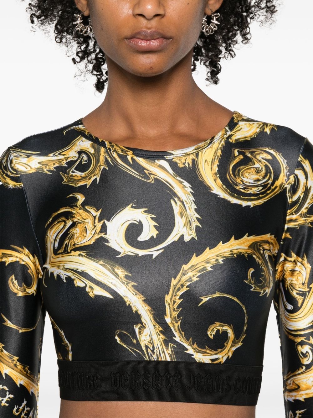 Chromo Couture-print cropped top - 5