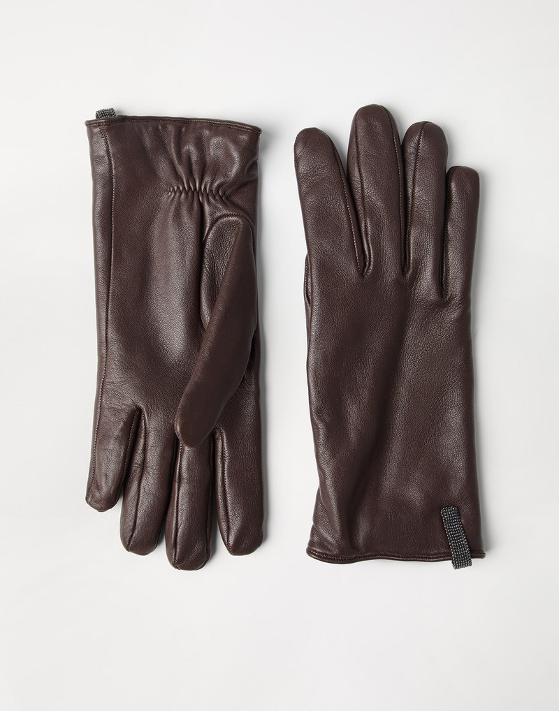 Nappa leather gloves with monili 1