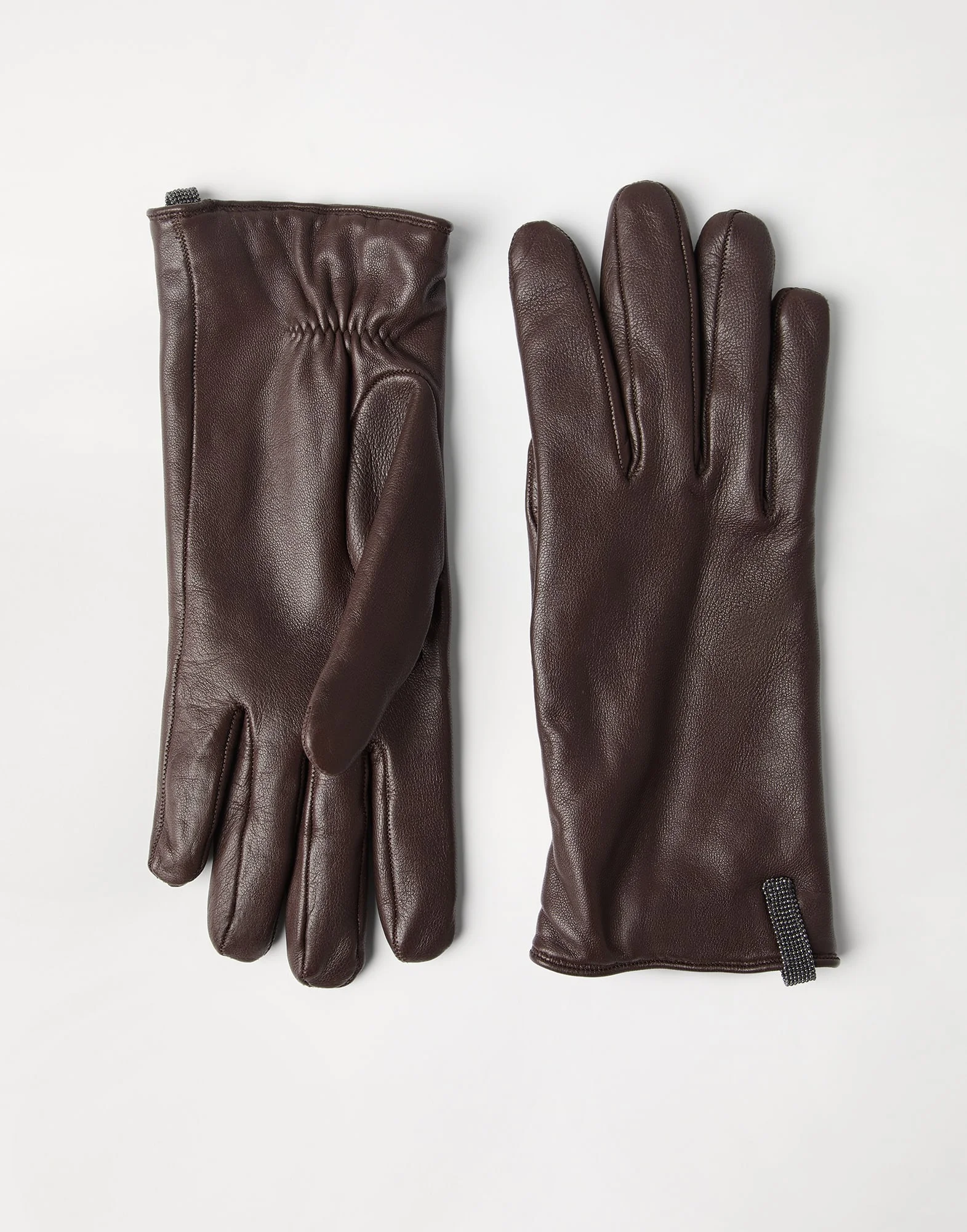 Nappa leather gloves with monili - 1