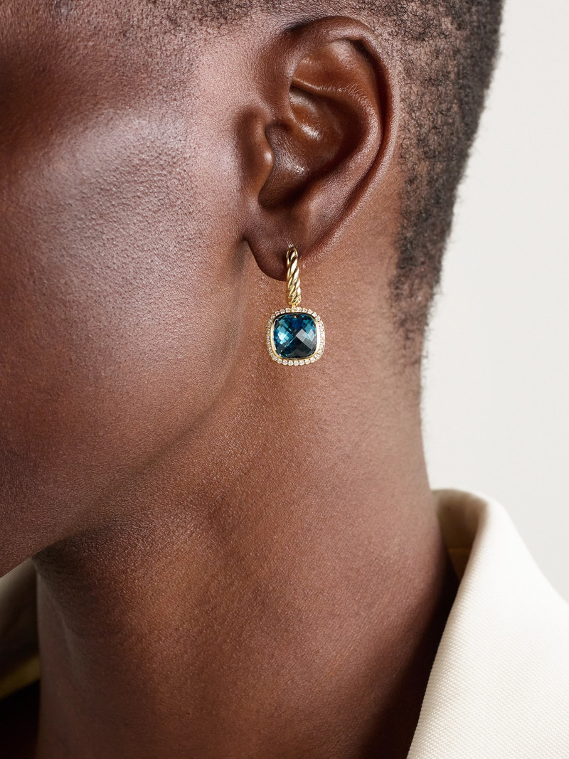 DAVID YURMAN Albion 18-karat Gold, Topaz And Diamond Earrings outlook