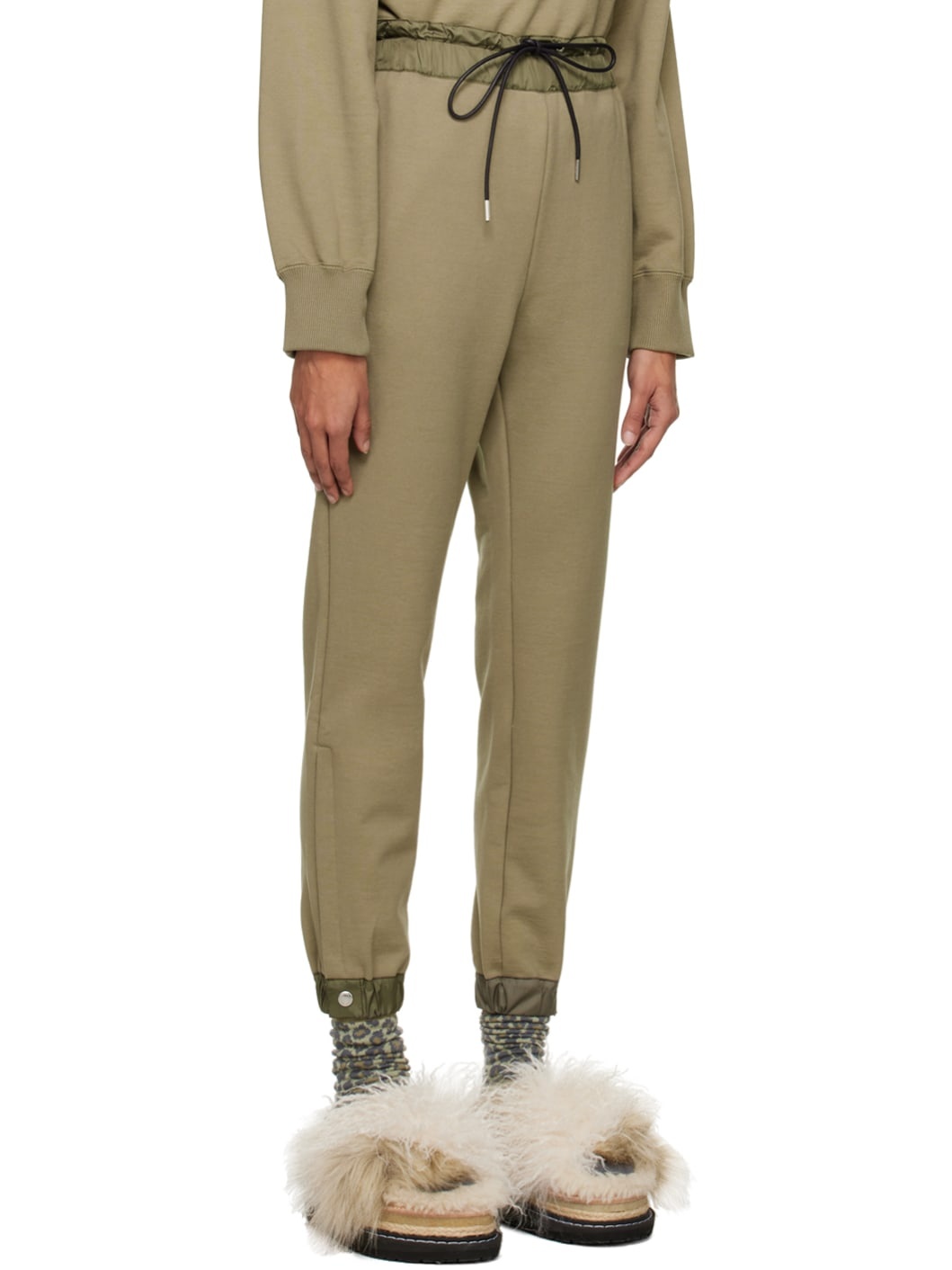 Khaki Paneled Lounge Pants - 2