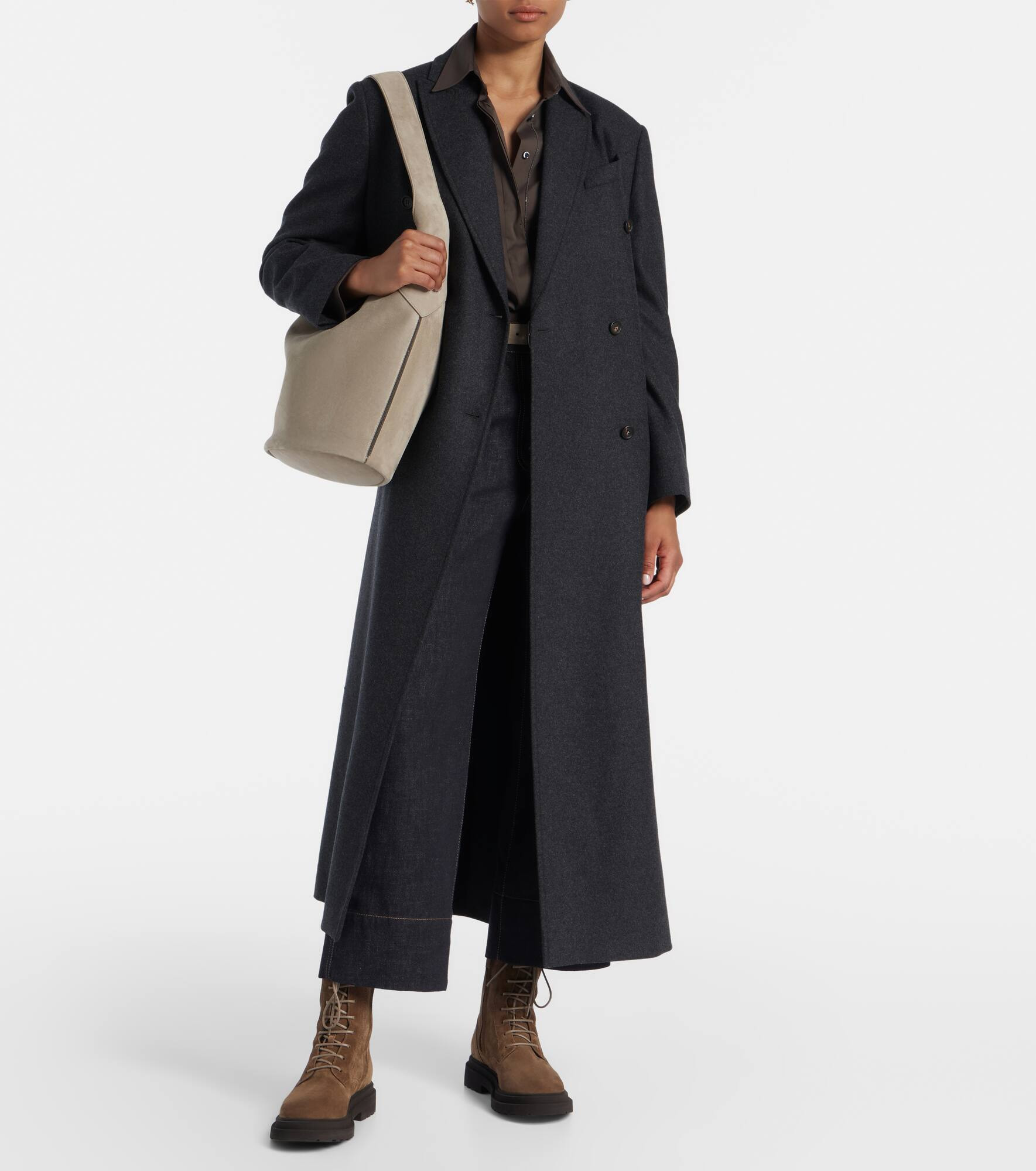 Double-breasted wool coat - 5