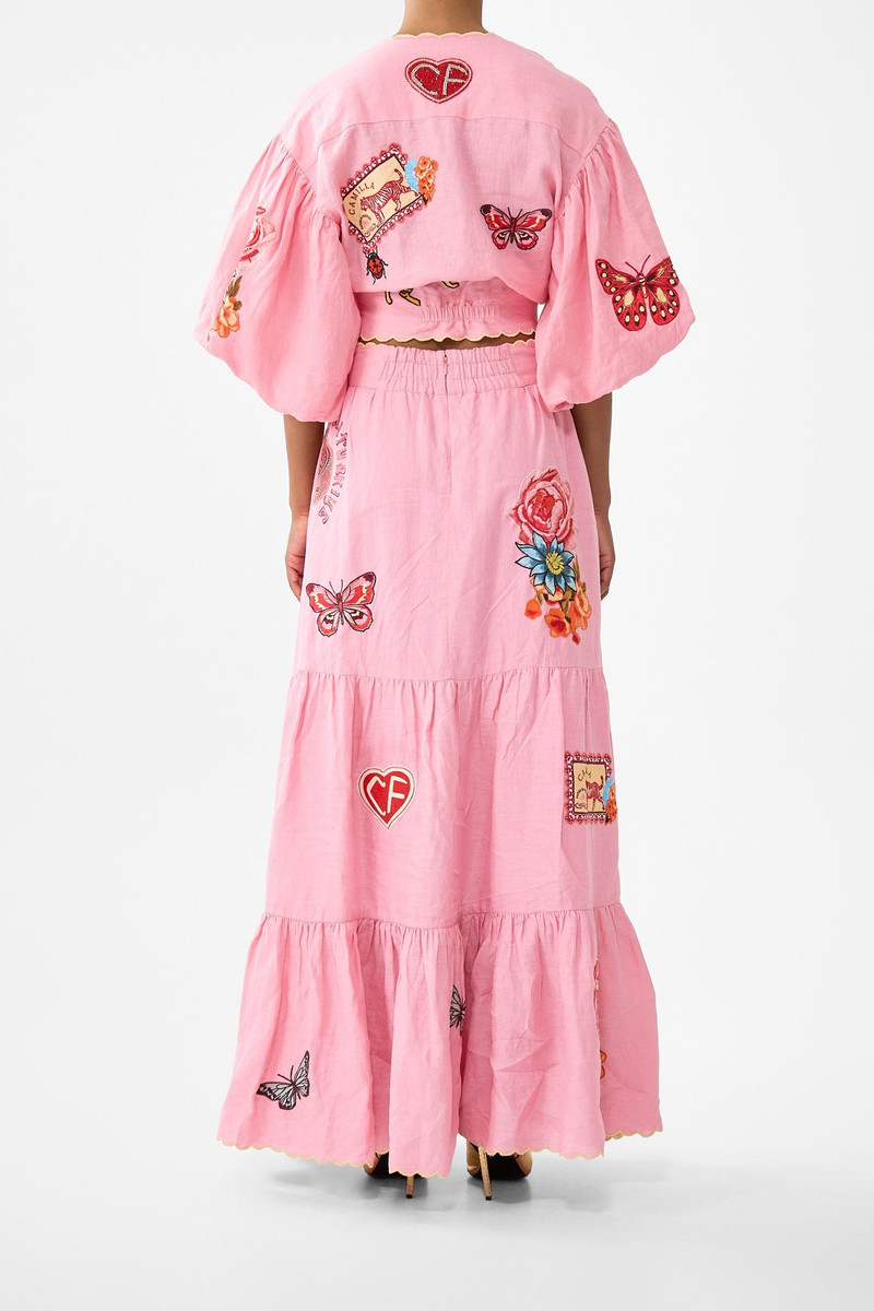 CAMILLA LONG HIGH WAISTED TIERED SKIRT outlook