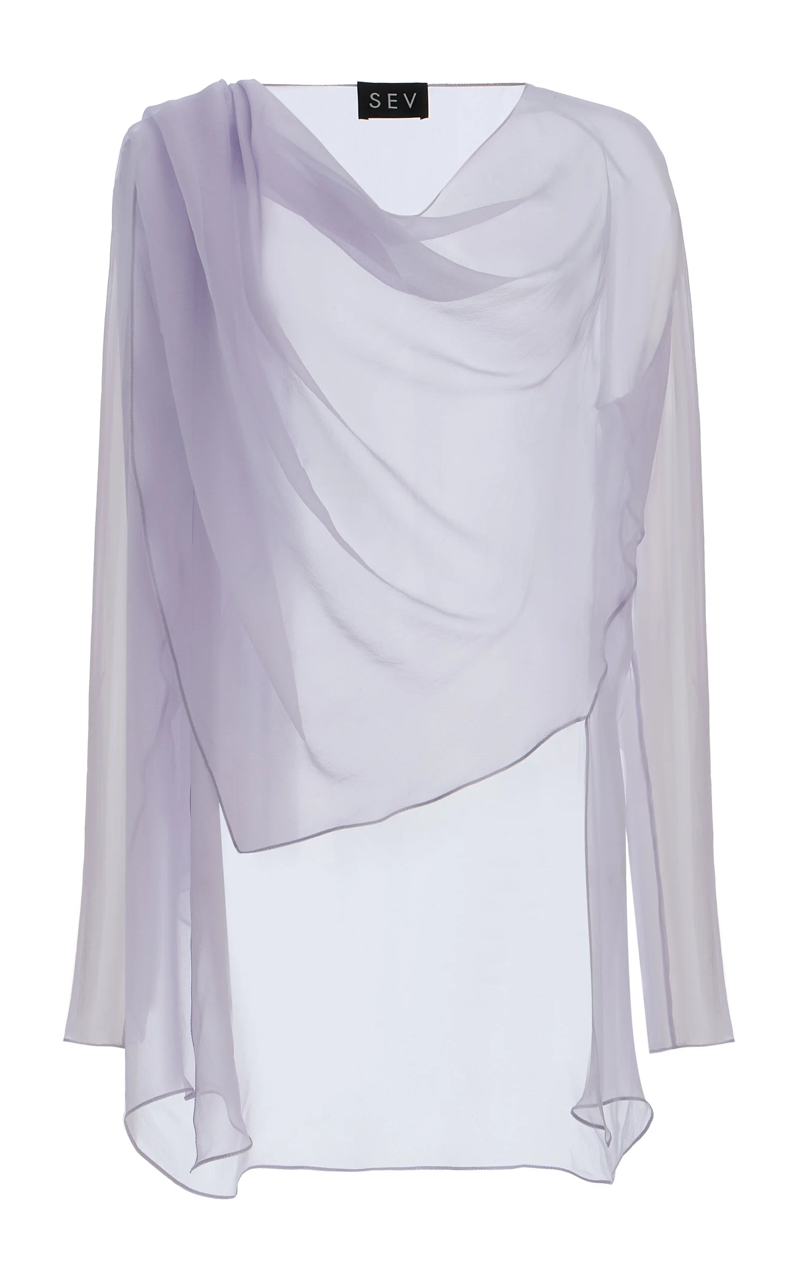 Asymetric Silk Voile Top purple - 1