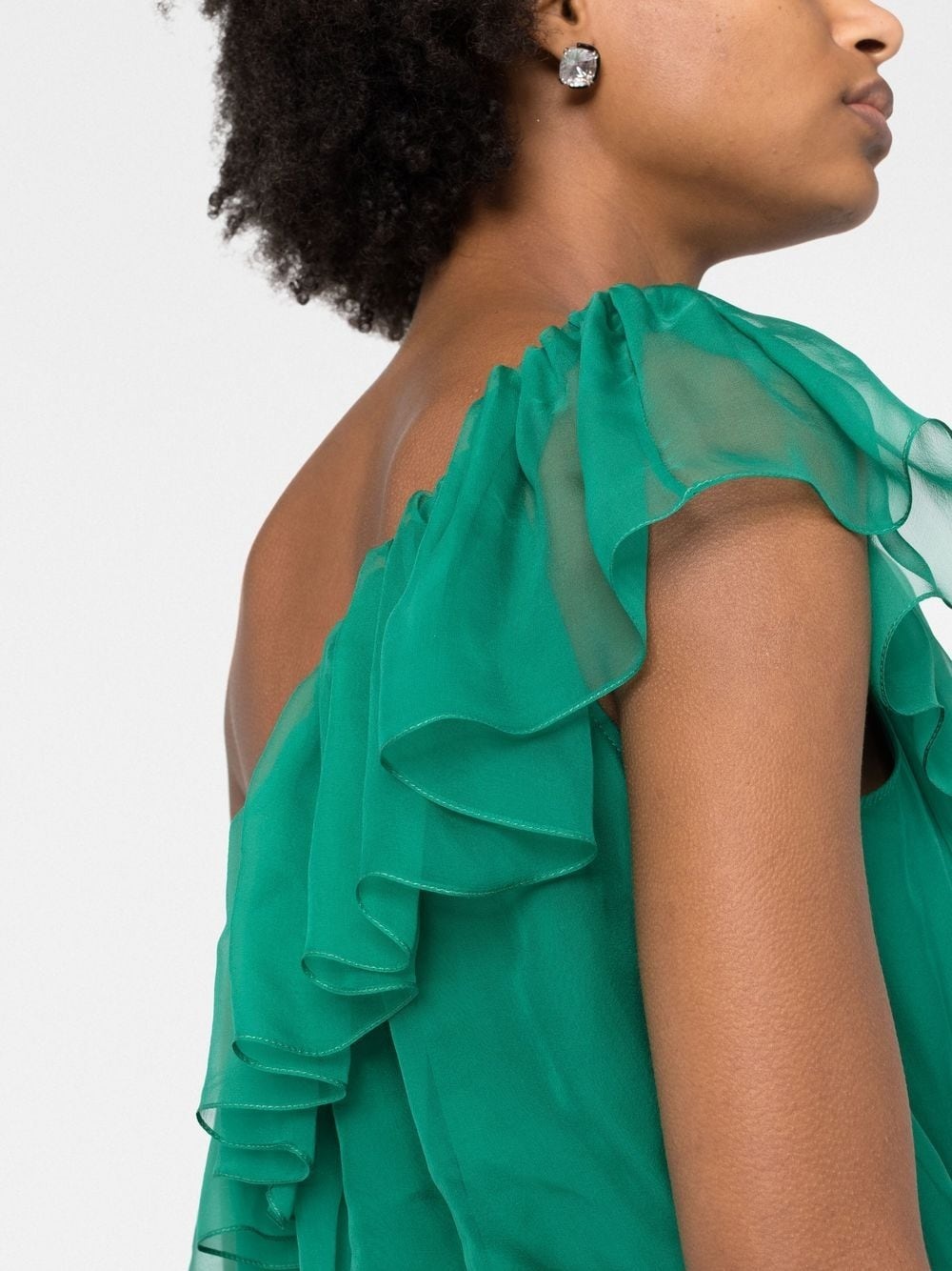 green ruffle-trim dress - 5