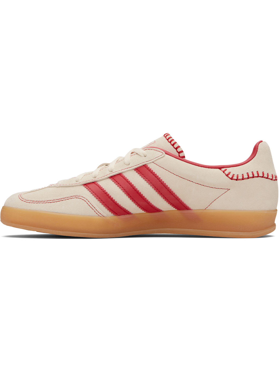 Beige & Red Gazelle Indoor Sneakers - 3