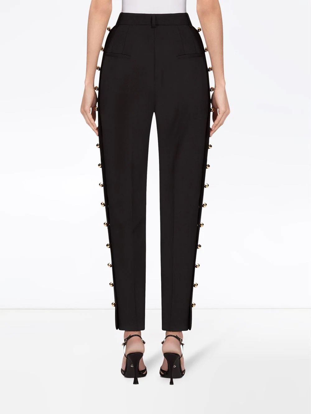 stud-embellished trousers - 4