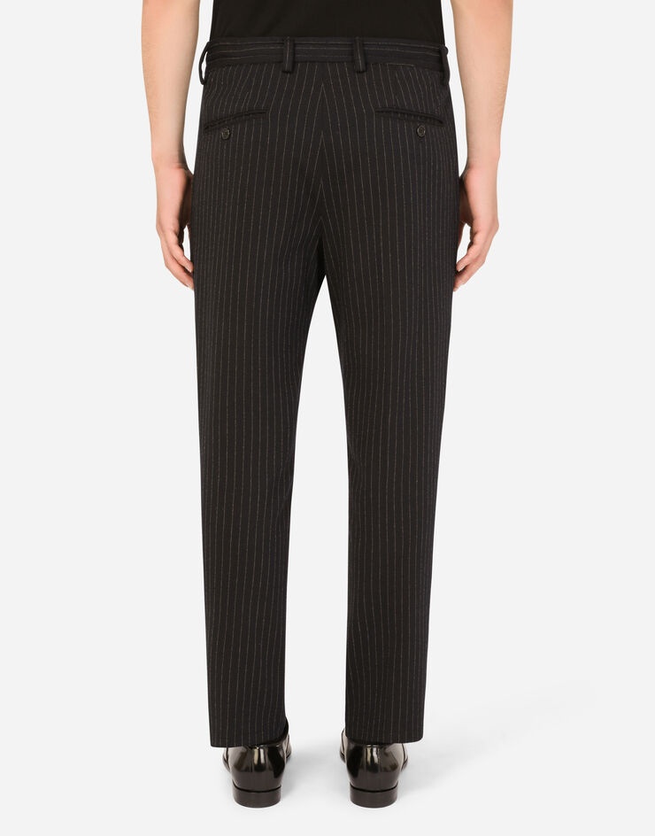 Stretch pinstripe wool jogging pants - 2