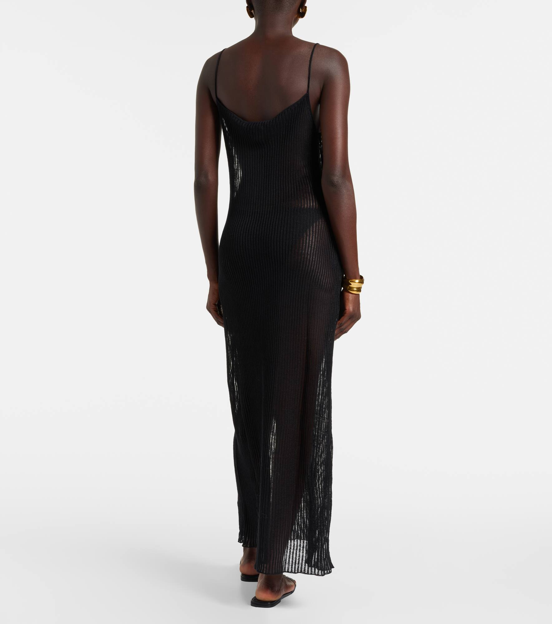 Sienna semi-sheer linen maxi dress - 3