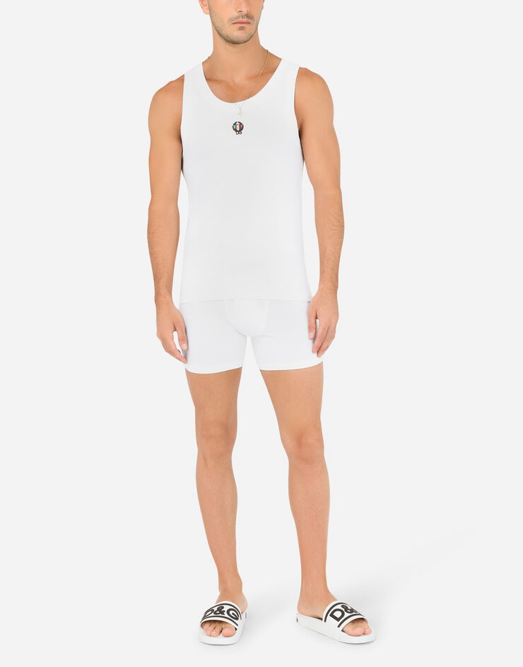 Two-way stretch cotton singlet with patch - 2