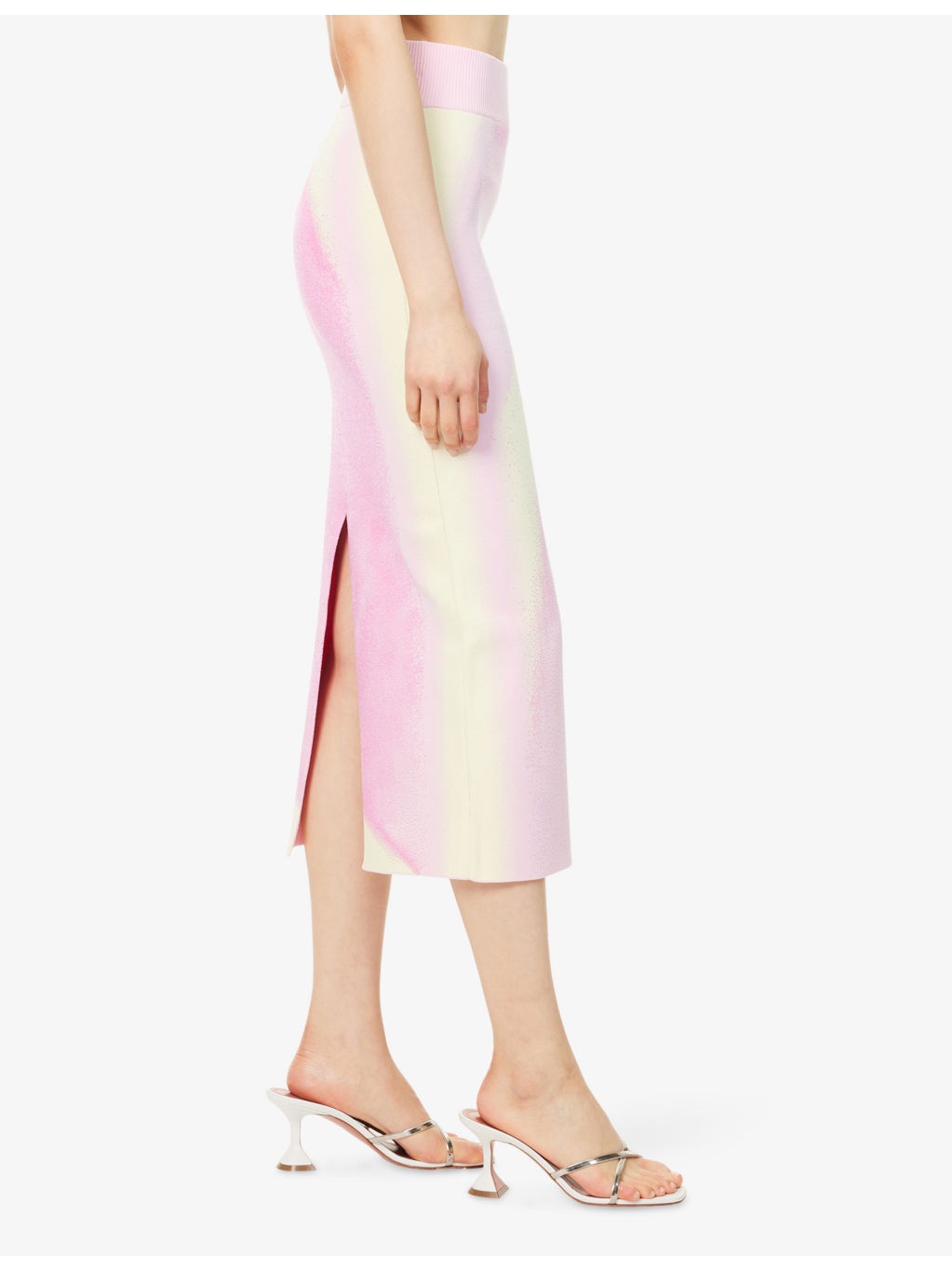 Sophie Cherry Slit Knitted Midi Skirt - 3