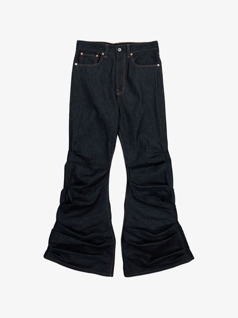 bunched-hem flared jeans - 1