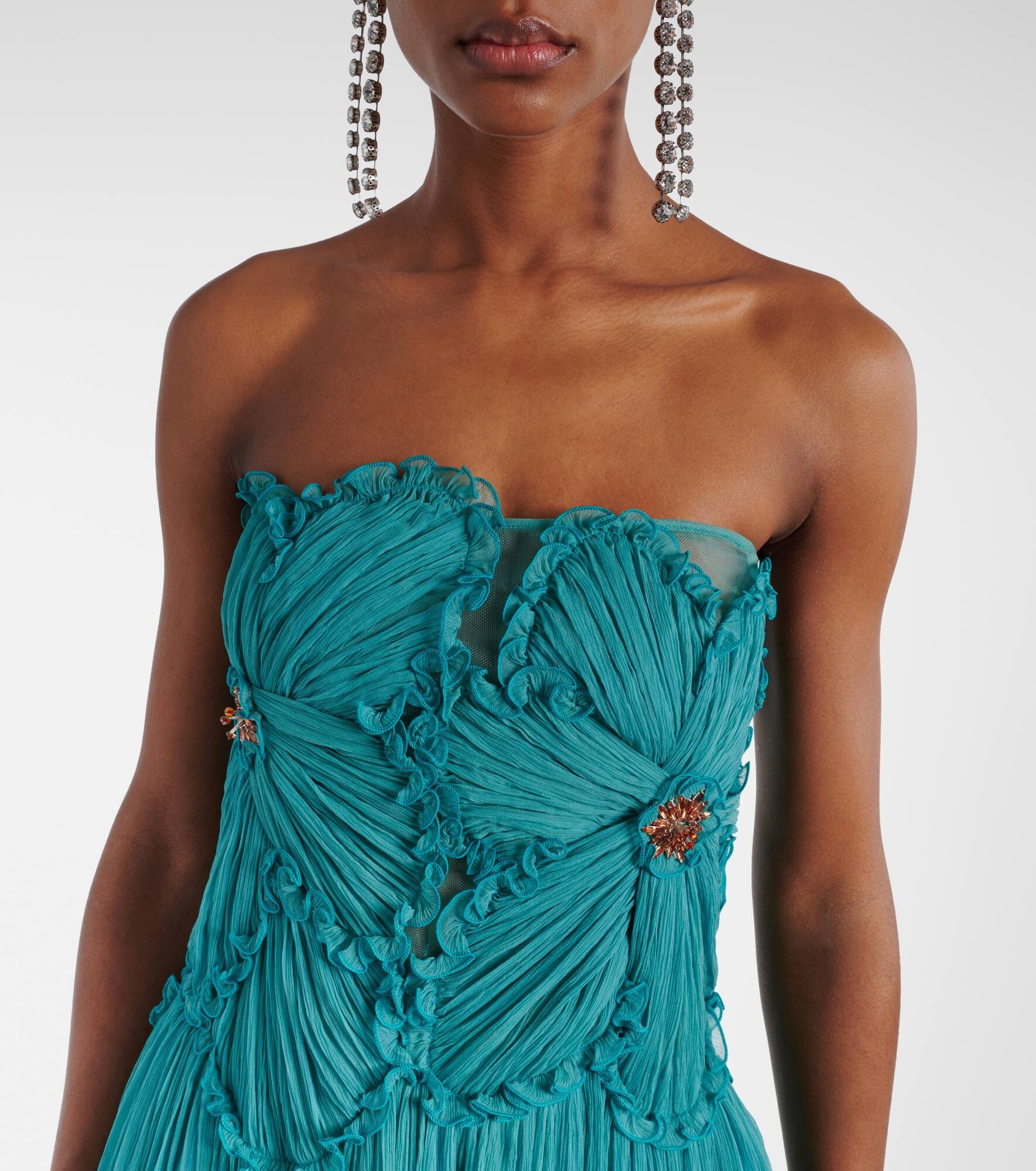 Adamaris embellished silk-blend chiffon gown - 4