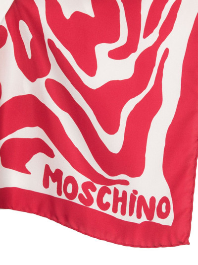 Moschino animal-print silk scarf outlook