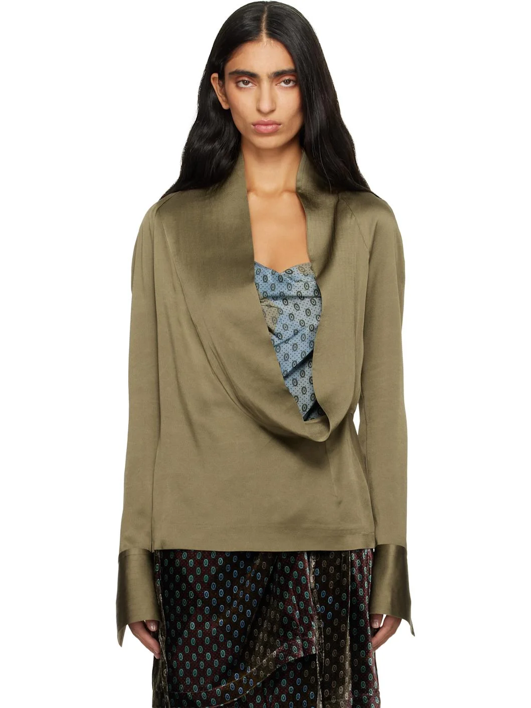 Khaki Crêpe Shirt - 1