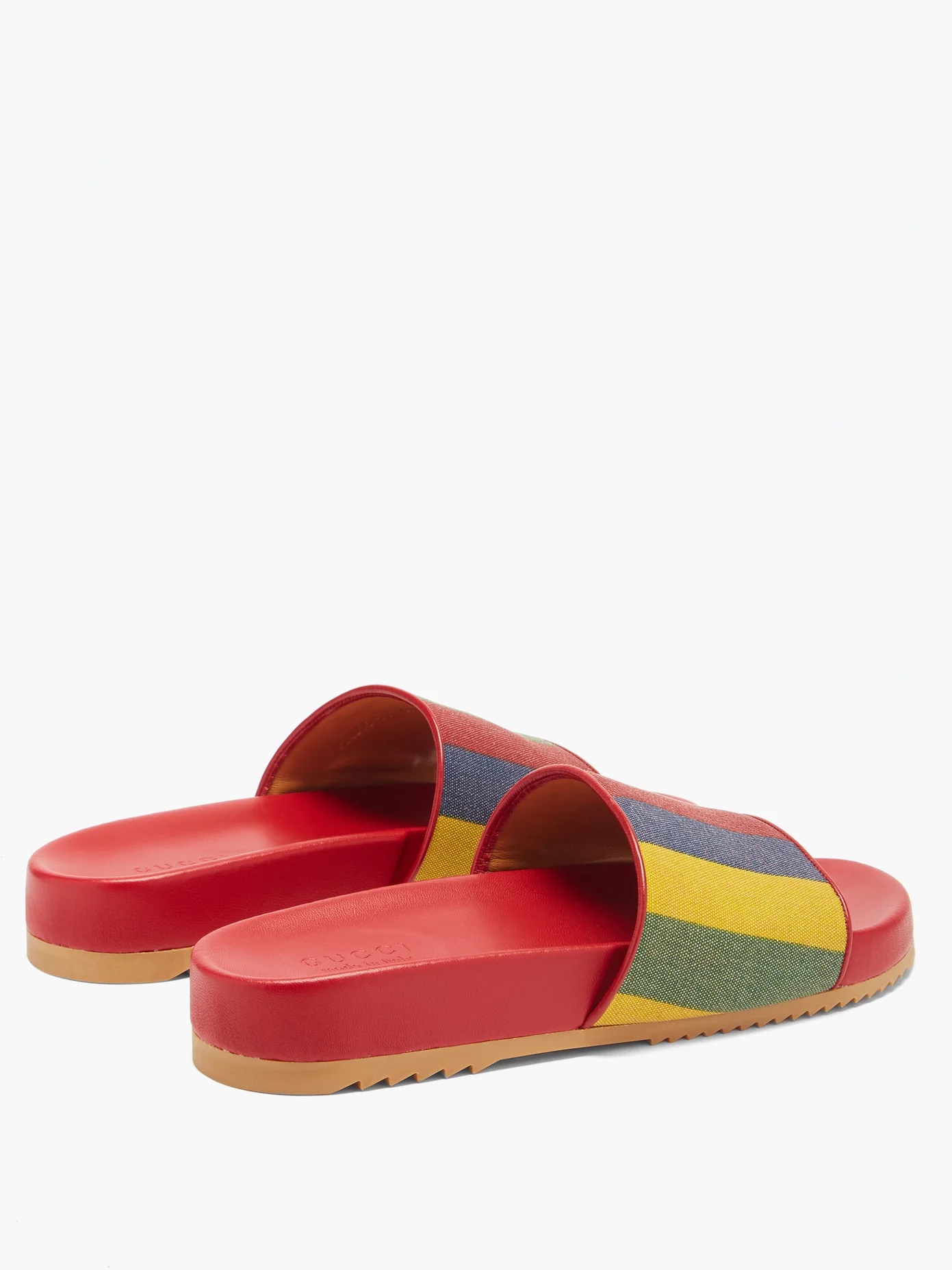 Baiadera striped linen-canvas slides - 4