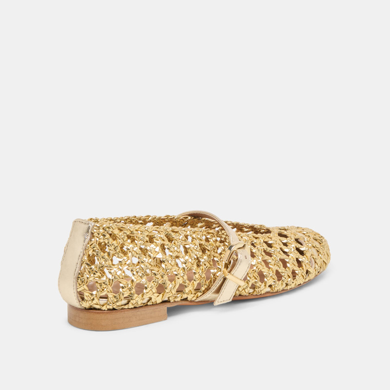 DOVER BALLET FLATS GOLD WOVEN STELLA 3