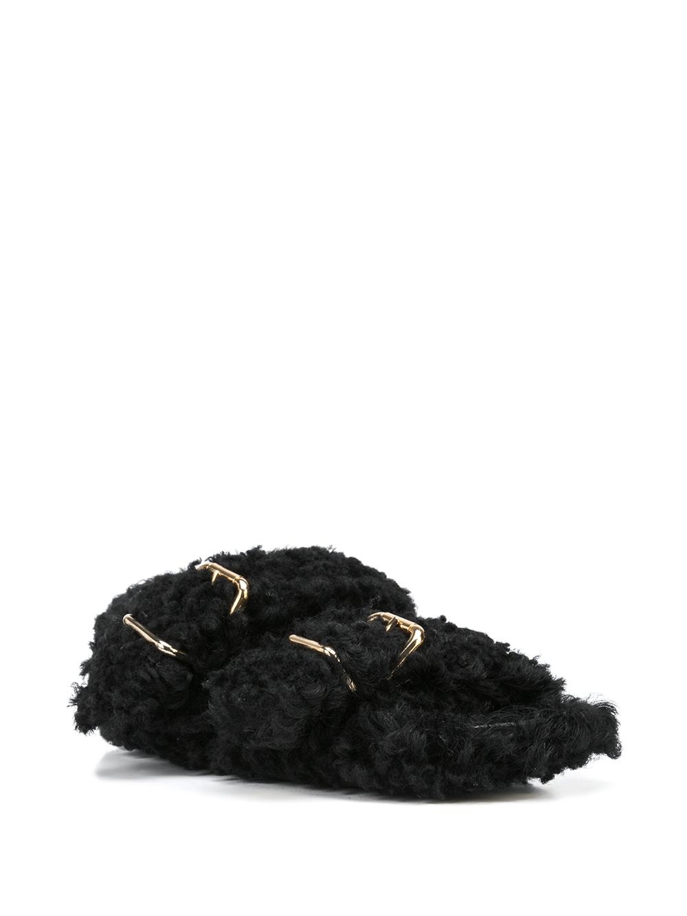 shearling-trimmed sandals - 2