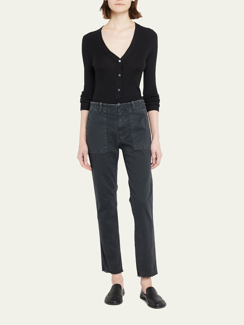 NILI LOTAN Jenna Cropped Raw-Edge Pants outlook