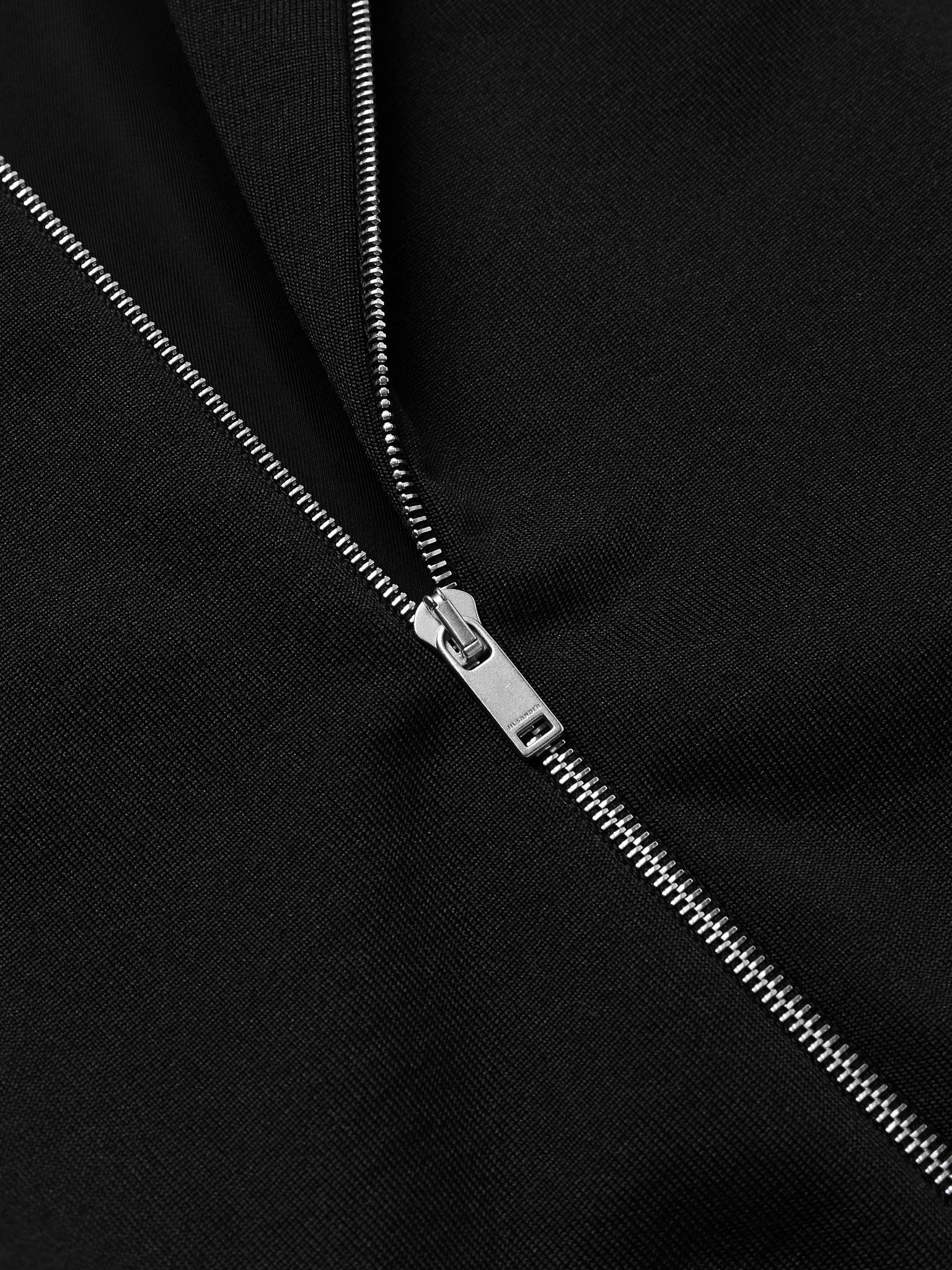 Cotton-Blend Jersey Zip-Up Sweatshirt Black - 5