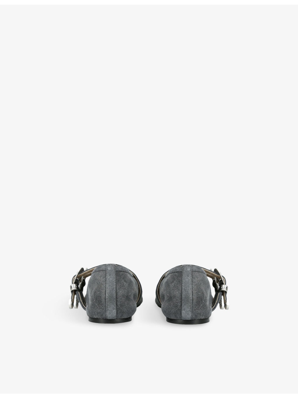 Claudia two-buckle suede flats - 4