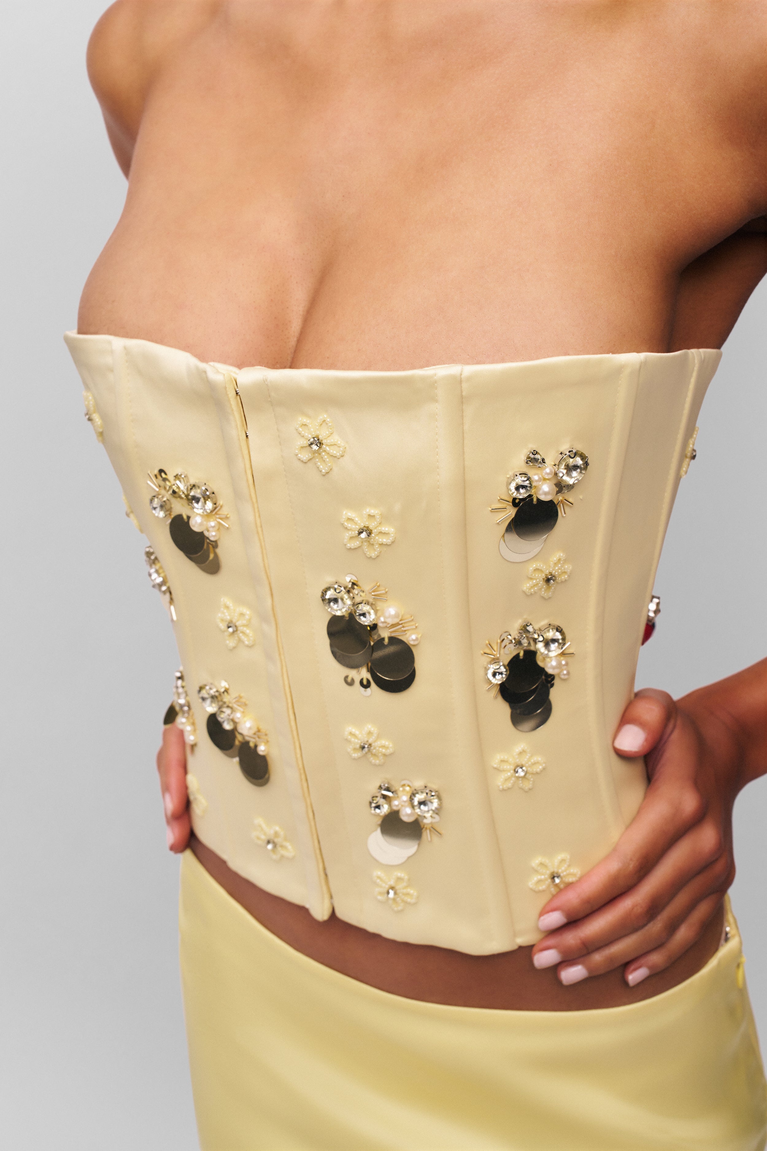 EMBELLISHED SATIN CORSET - 3