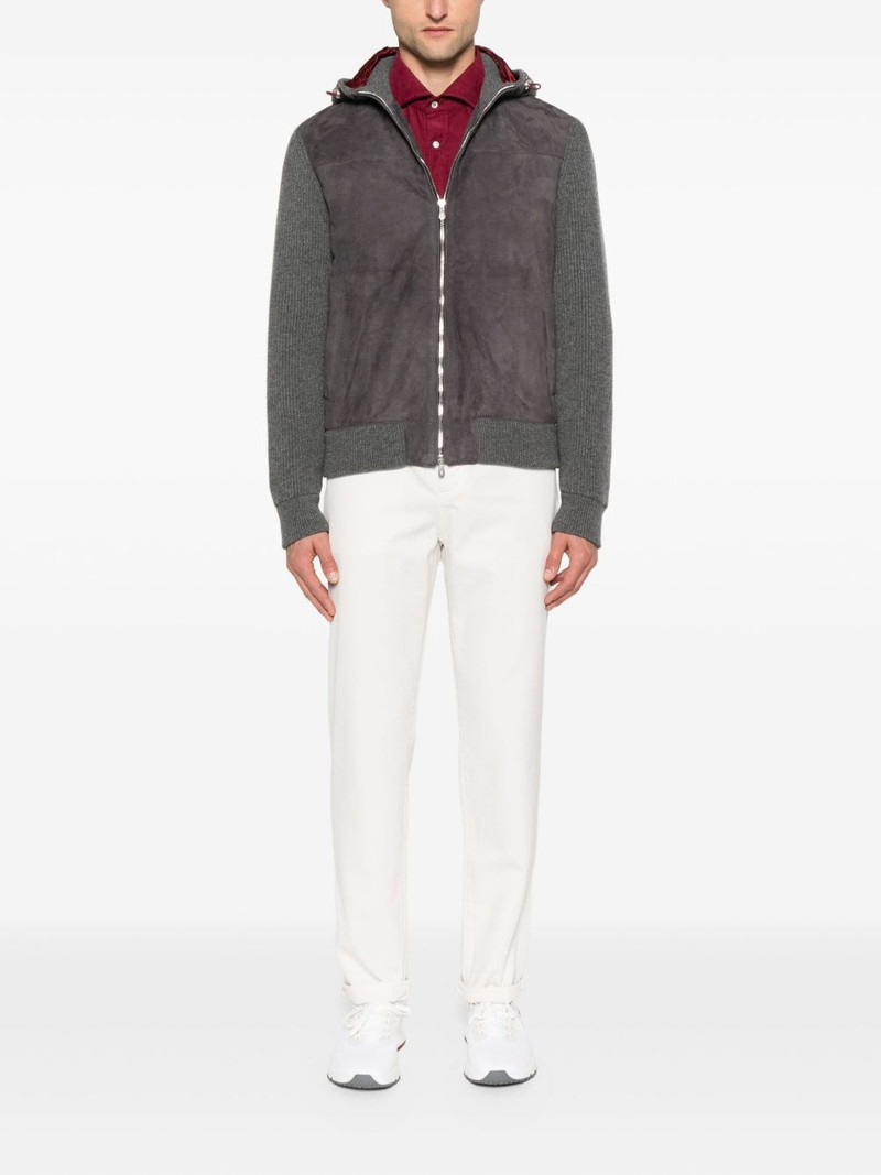 Brunello Cucinelli suede zip-up bomber jacket outlook