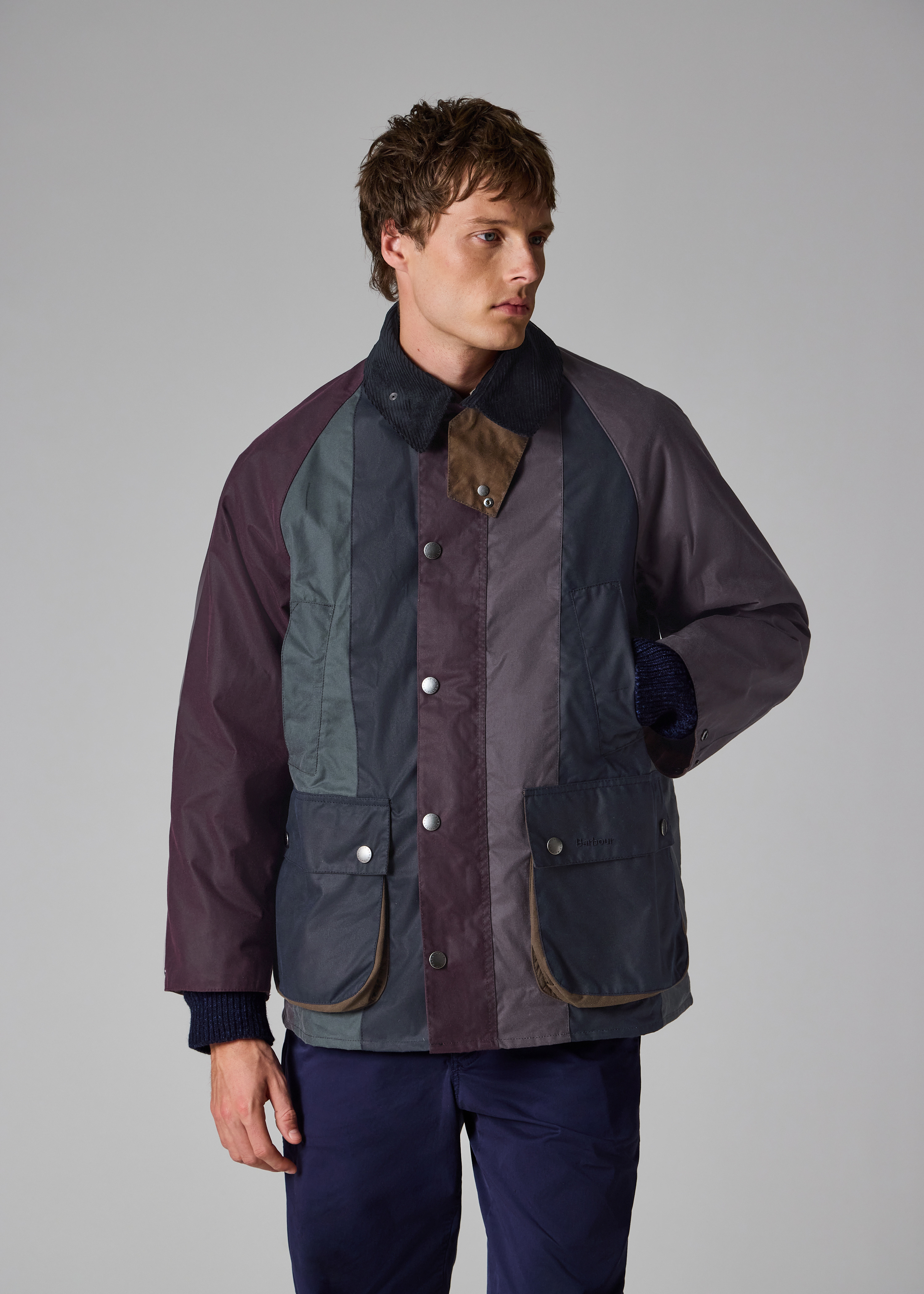Paul Smith loves Barbour - Striped Oversized Bedale Wax Jacket - 17