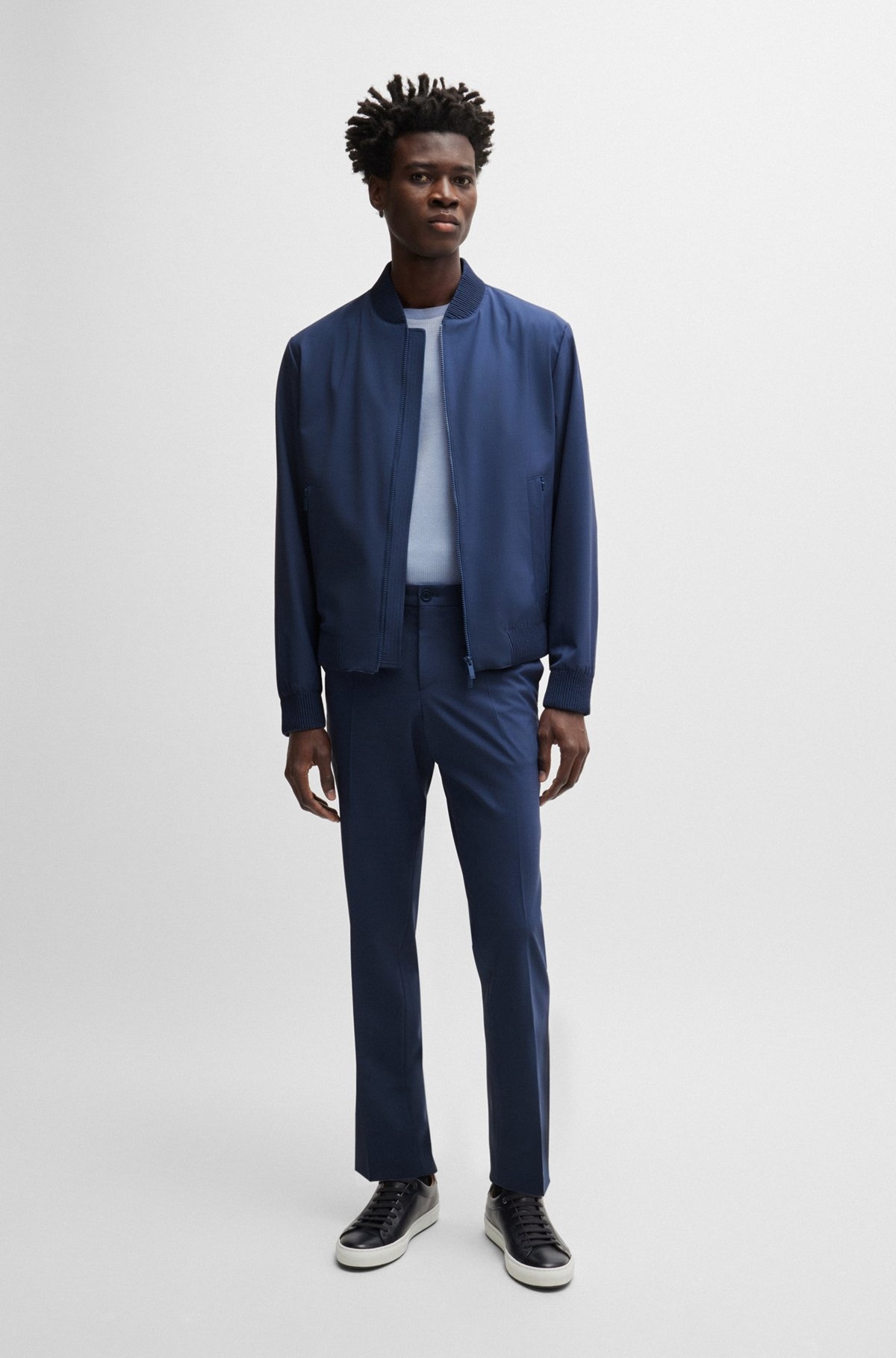 SLIM-FIT BLOUSON JACKET IN WOOL BLEND - 3