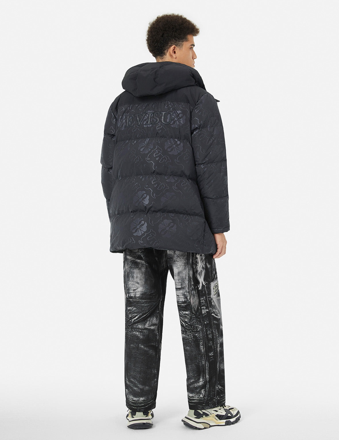 Multi-replicate Print Wide-leg Biker Pants - 3