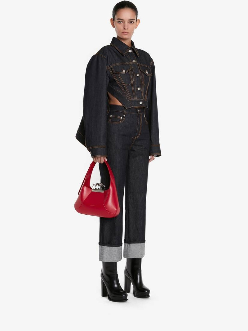 Women's The Jewelled Hobo Bag in Welsh Red 4