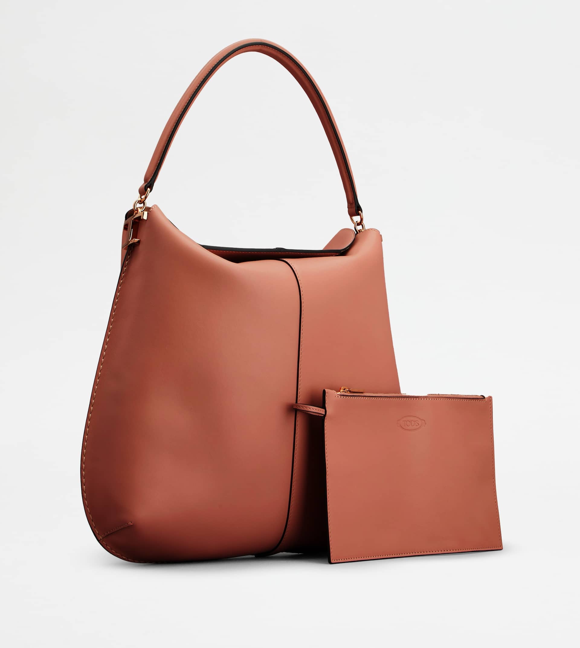 HOBO BAG TOD'S T CASE IN LEATHER LARGE - BROWN - 4