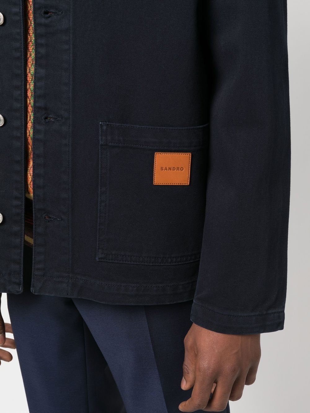 logo-patch denim jacket - 5