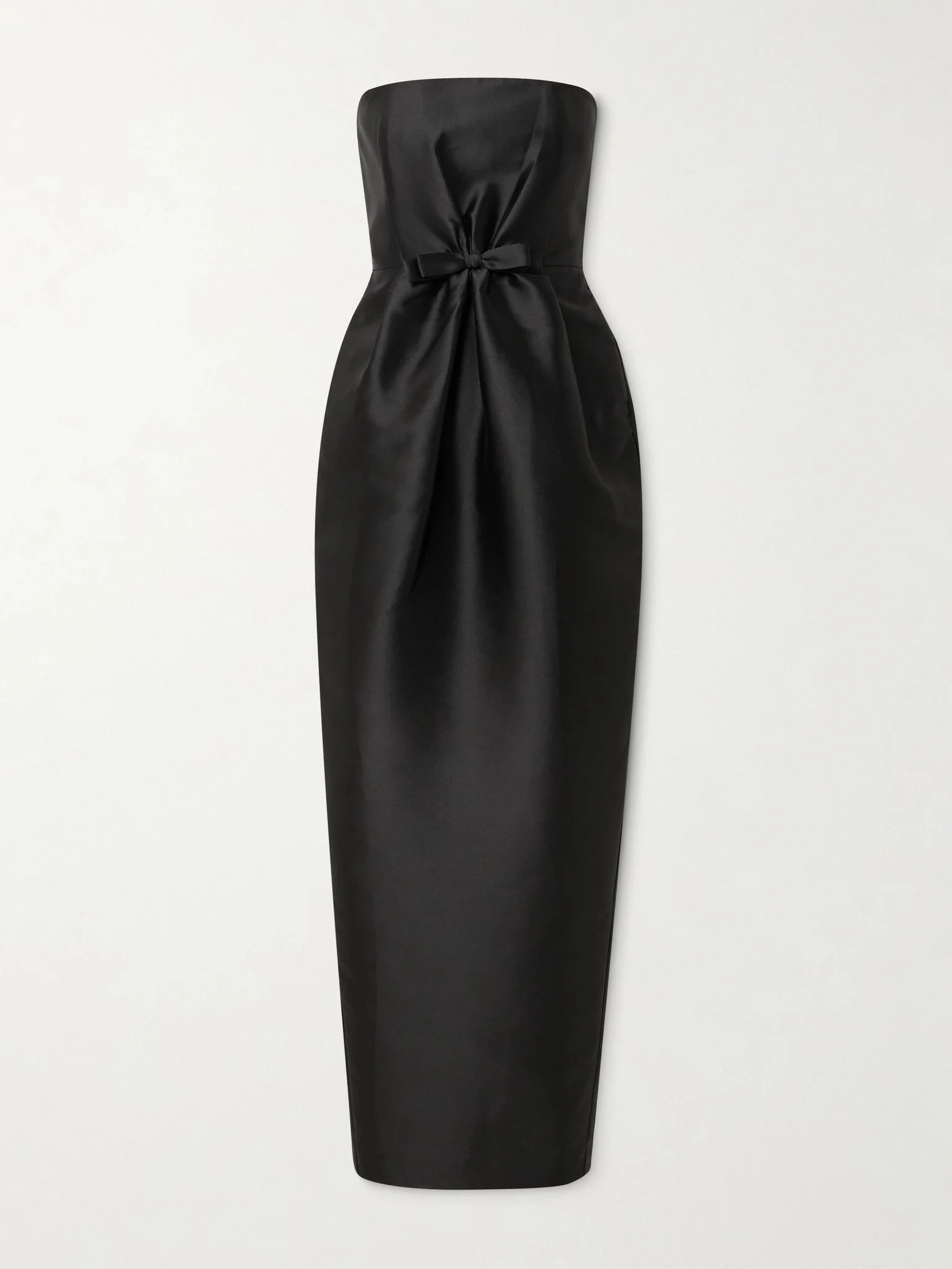 Lenette strapless bow-detailed taffeta gown Black - 1