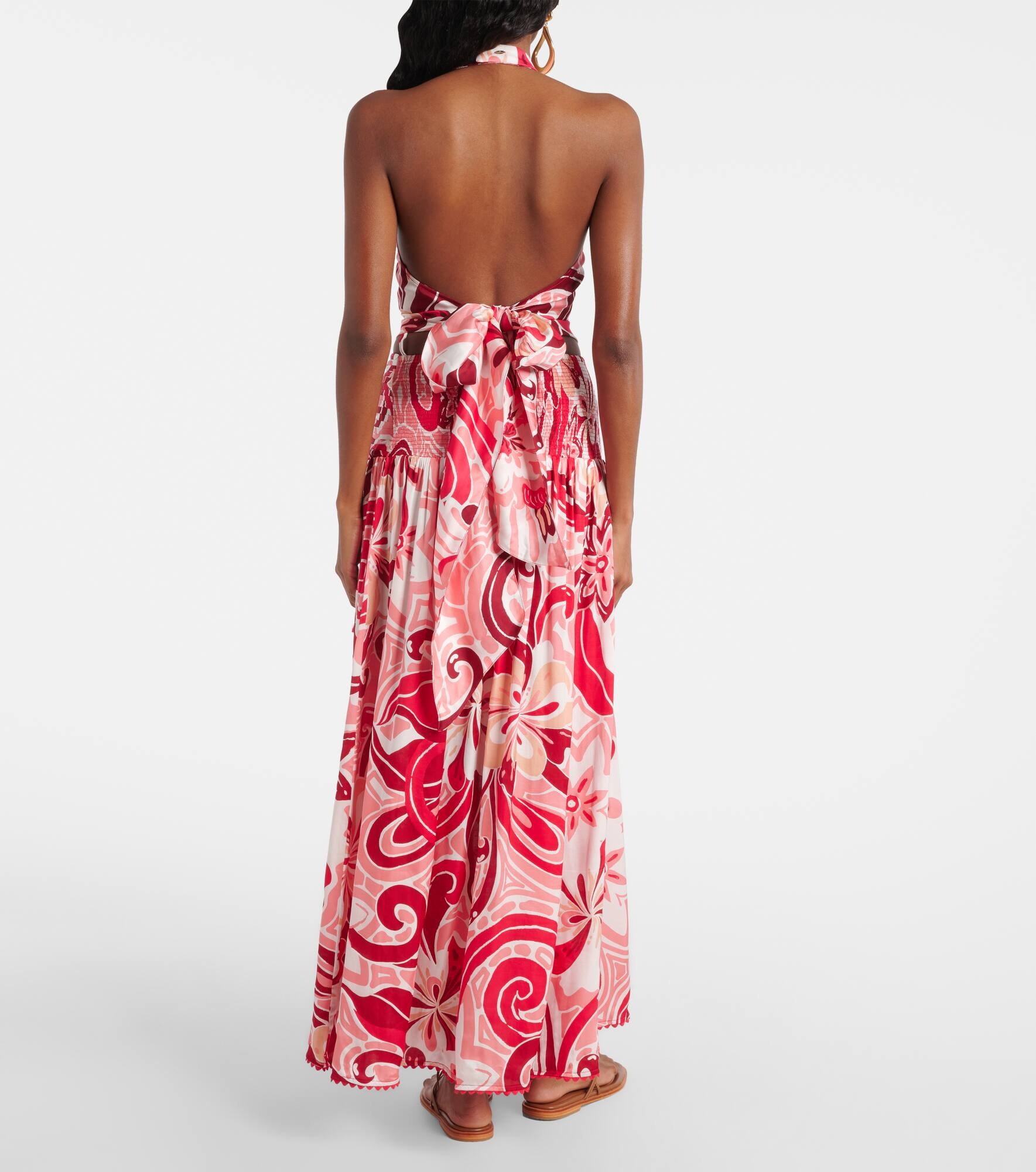 Clea printed halterneck satin top - 3