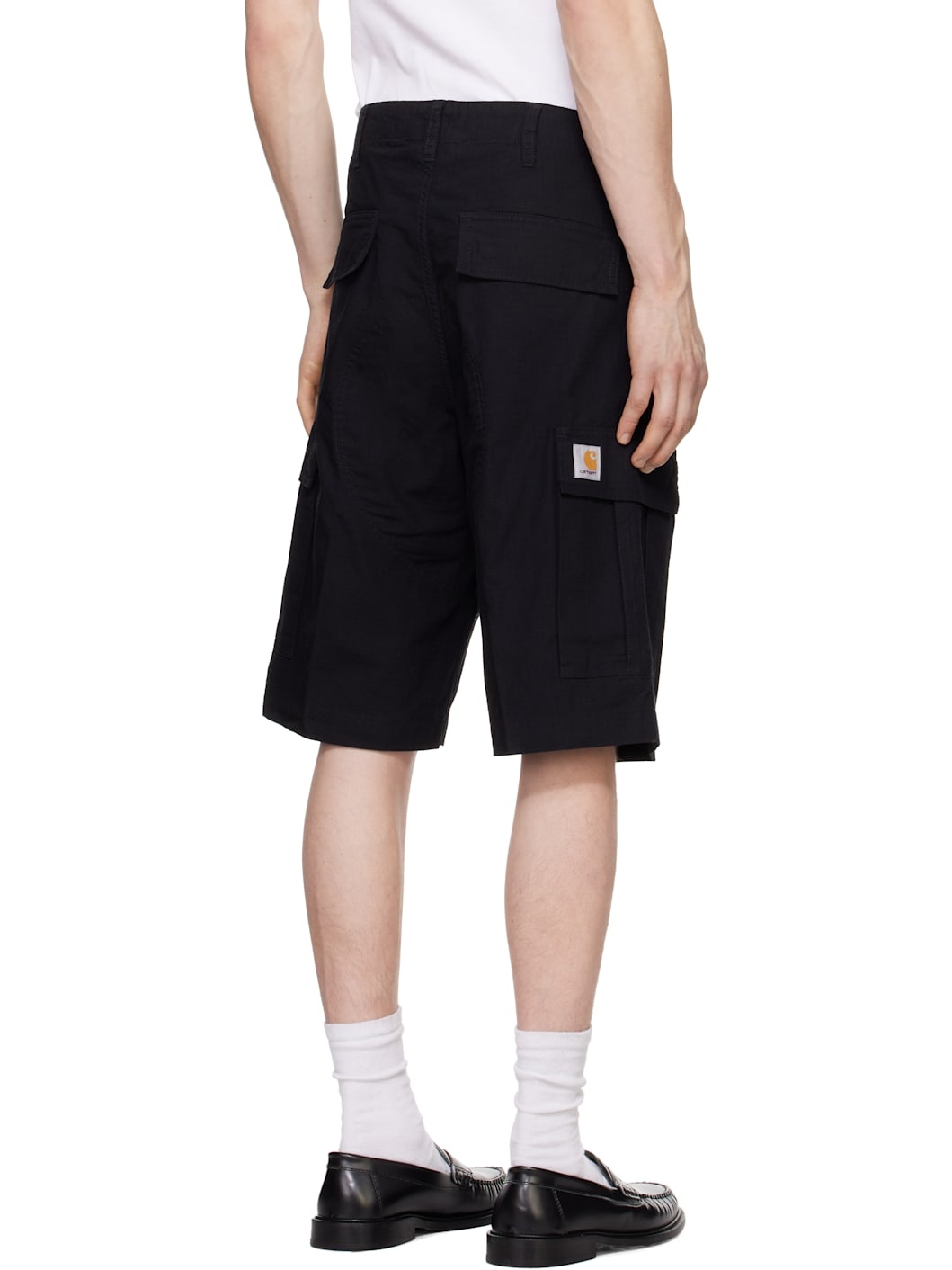 Black Regular Cargo Shorts - 3