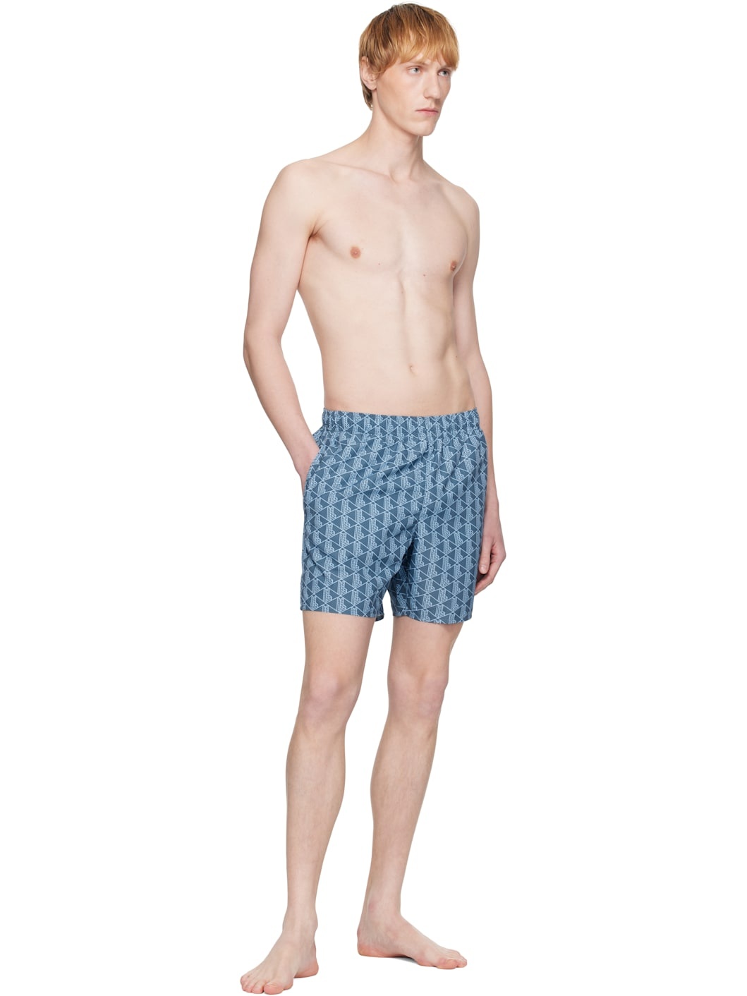 Blue Monogram Swim Shorts - 4