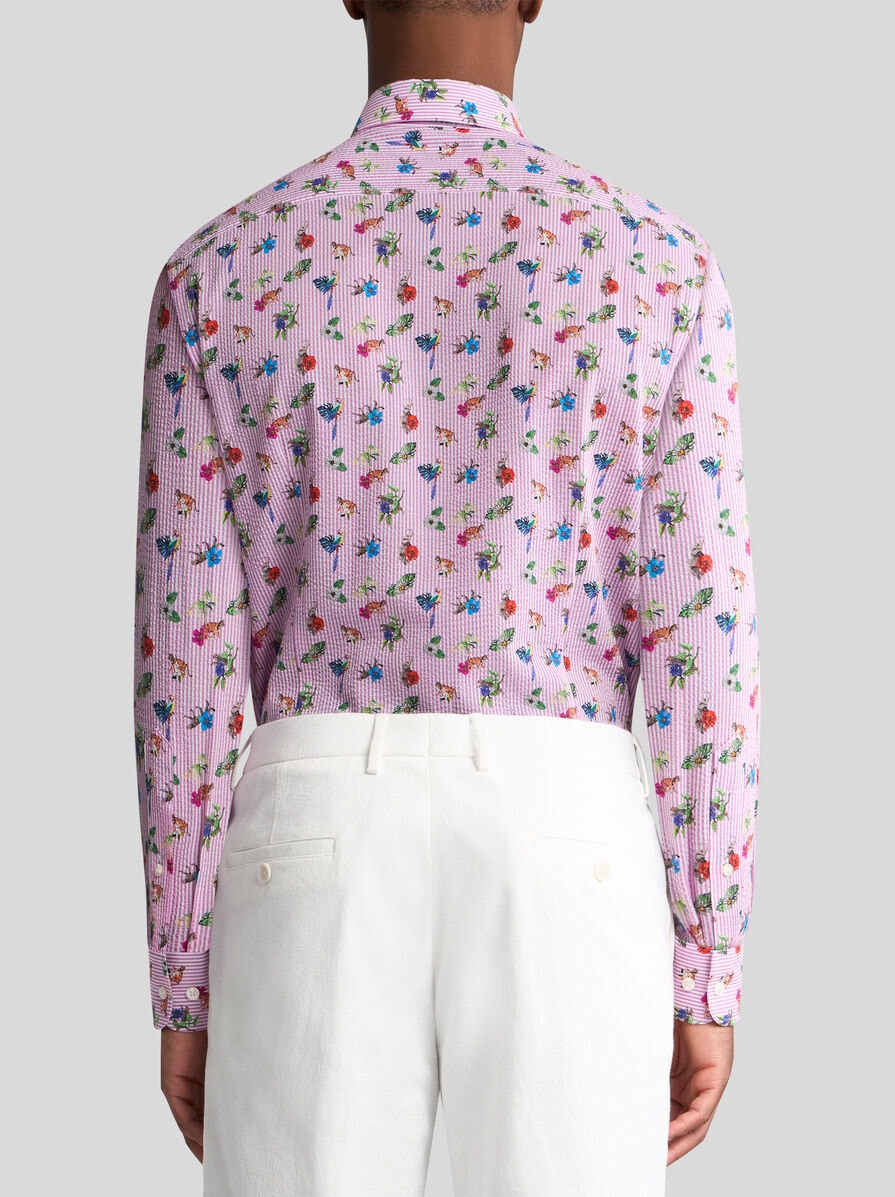 MICRO-STRIPED SHIRT WITH FLOWERS - 5