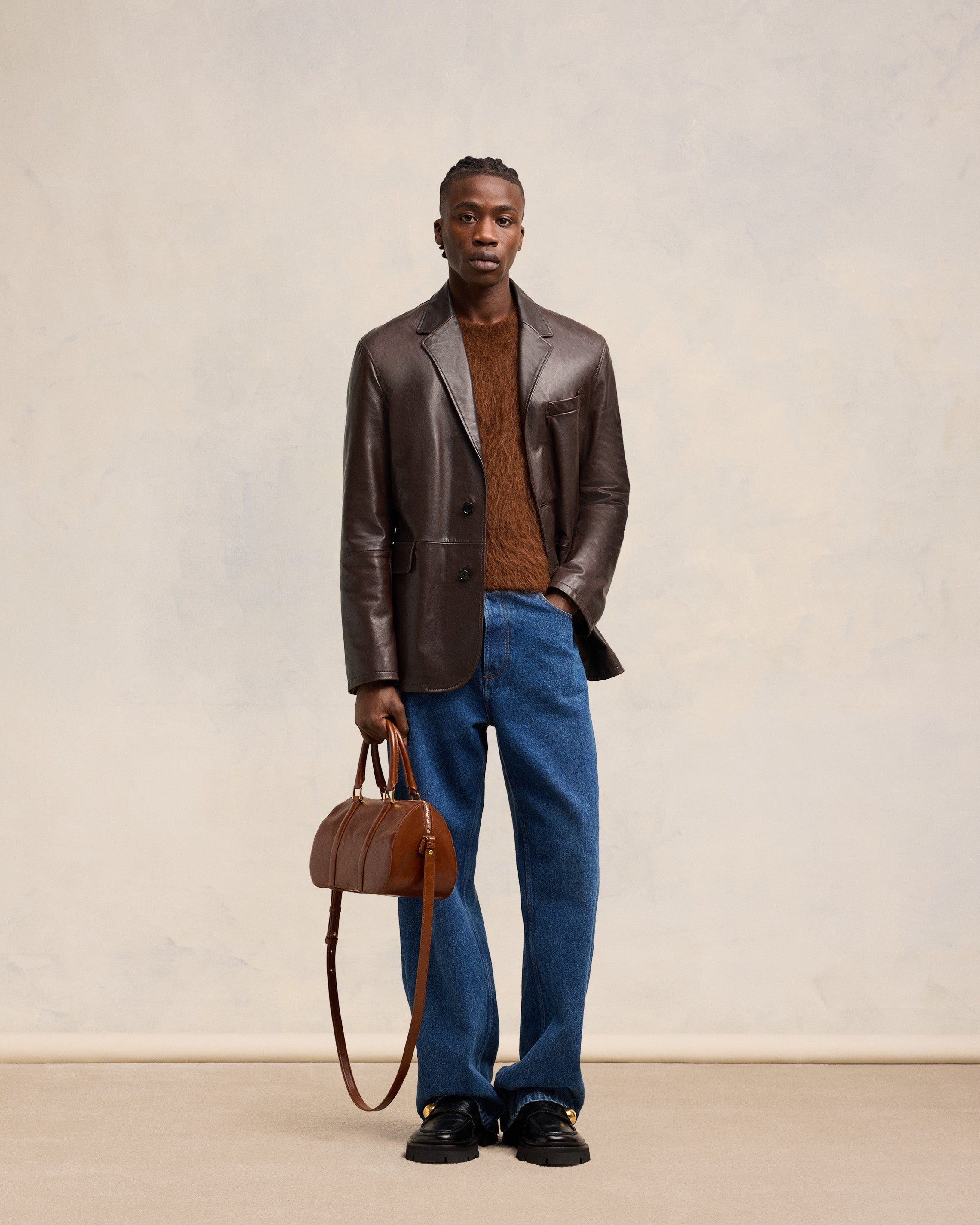 LEATHER TWO BUTTONS JACKET - 2