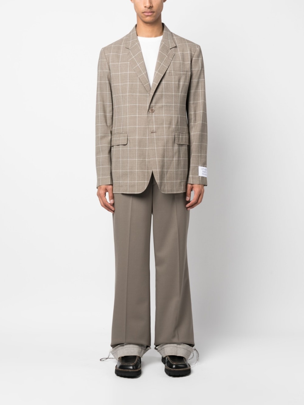 windowpane-print single-breasted blazer - 2