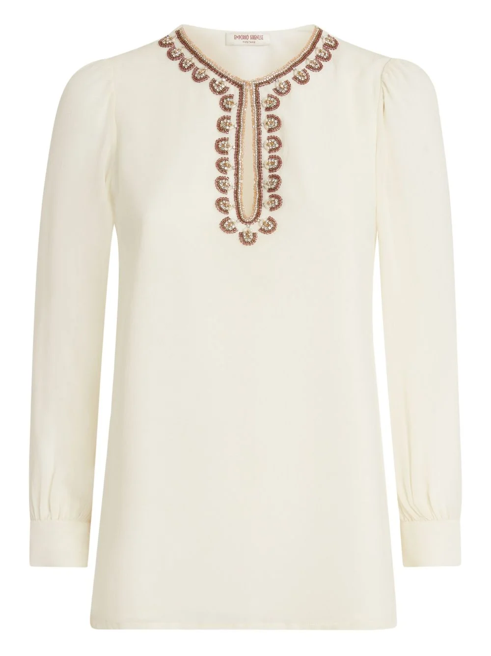 bead-embroidered blouse - 1