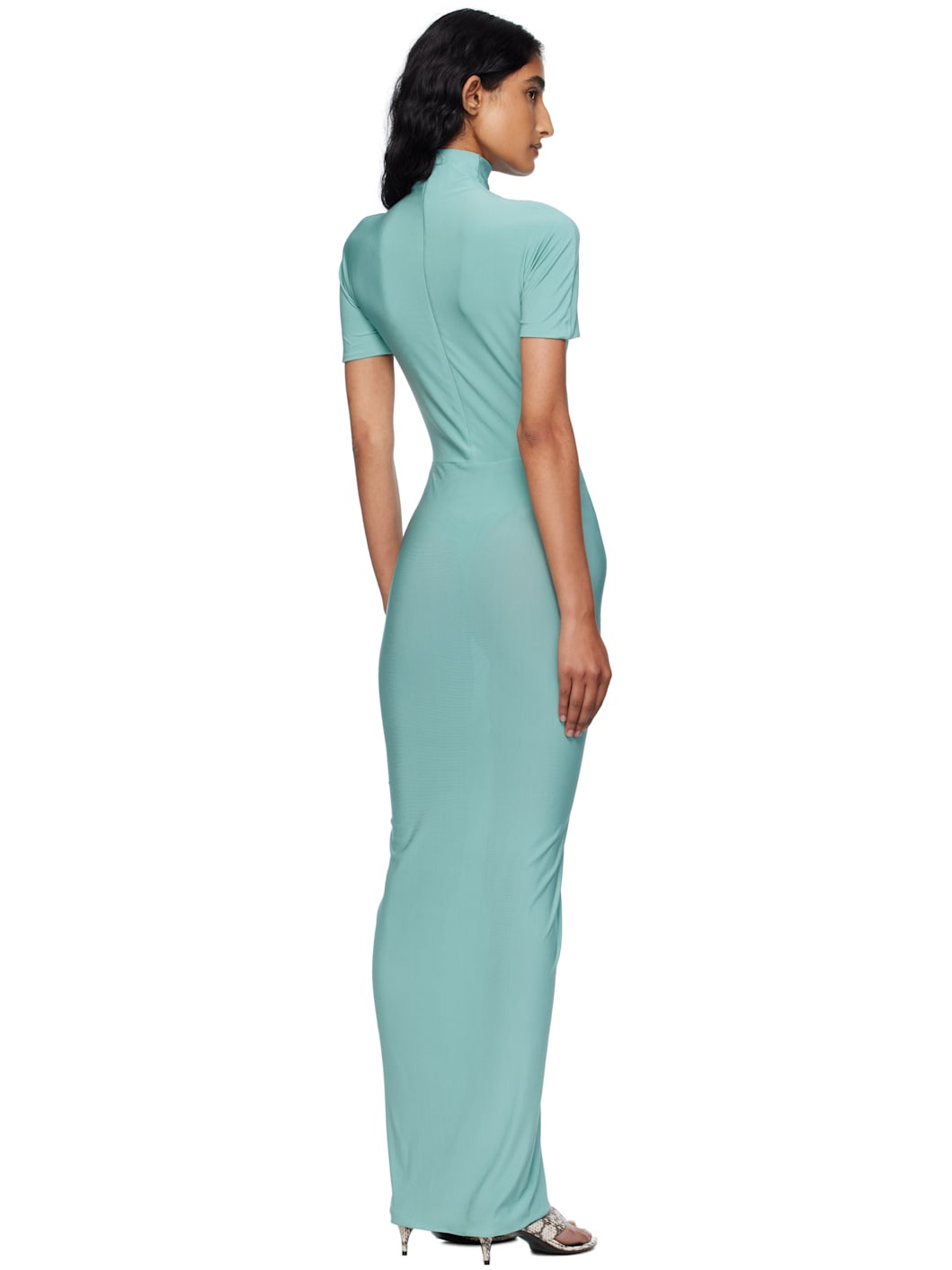 Blue Soft Jersey Maxi Dress - 3