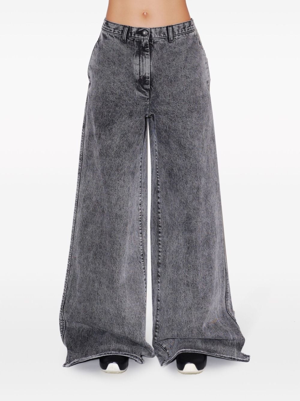 acid-wash wide-leg jeans - 3